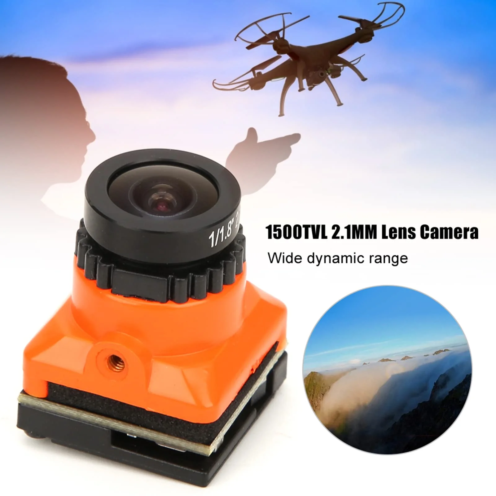 SUNGOOYUE FPV Camera, Plastic Metal High Definition 1500TVL 2.1MM Lens OSD for FPV Quadcopter Drone - Image 3