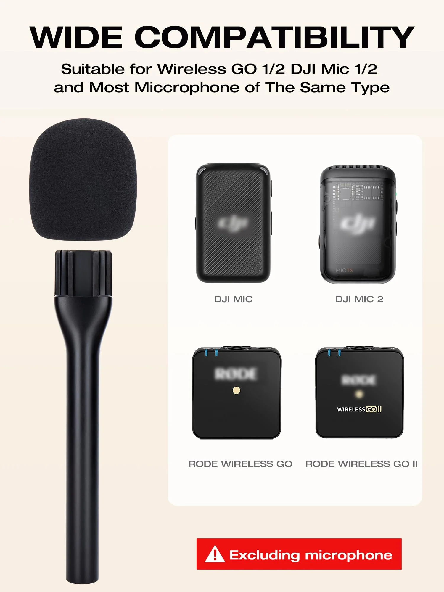 SUNMON Handheld Wireless Mic Stand for Rode Wireless Mic, Holder for Rode Wireless Go 2/ Rode Wireless Pro, Rode Interview Microphone Adapter Handheld for Rode Wireless Go II/DJI and More (2 PACKS) - Image 3