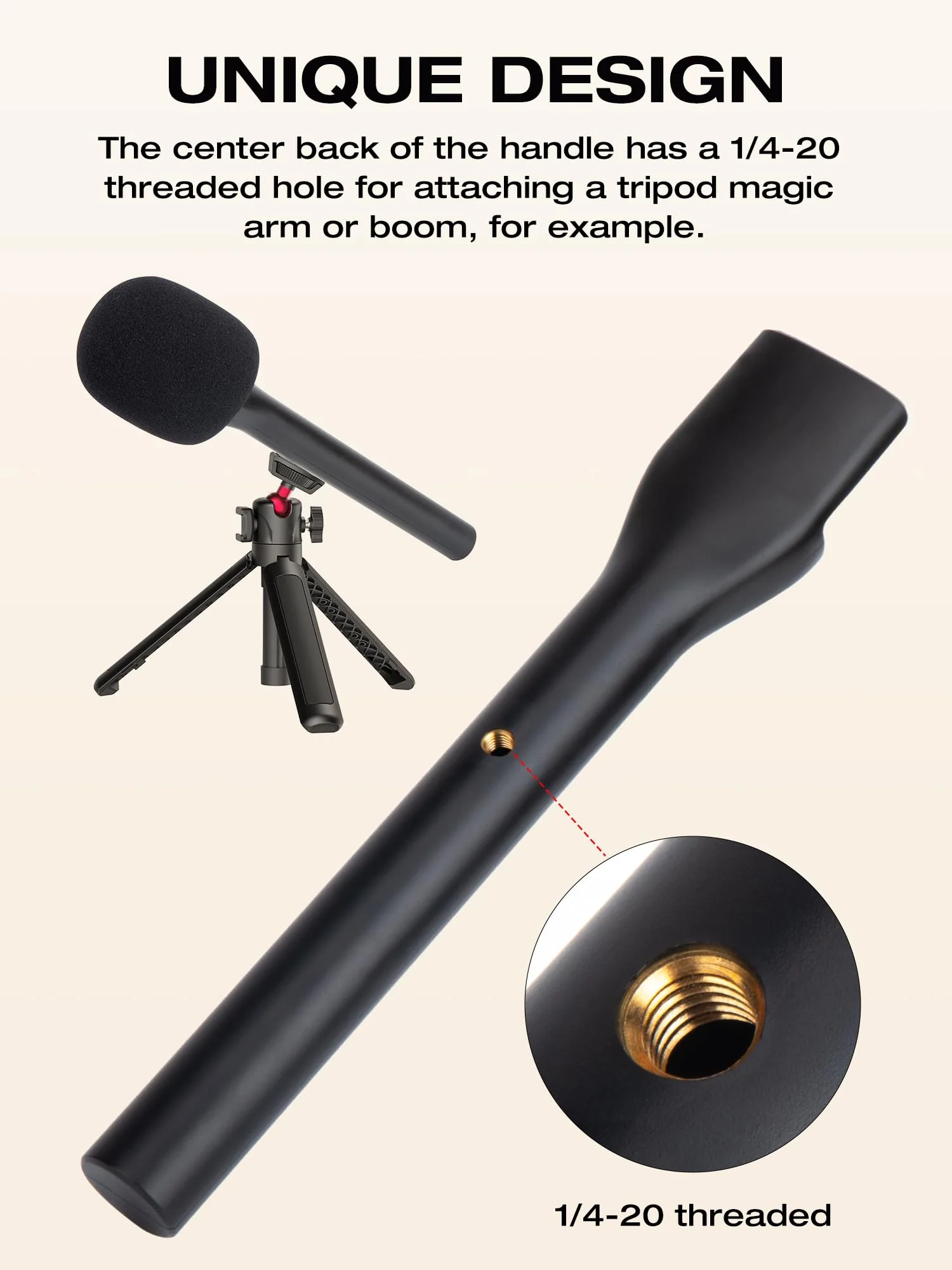 SUNMON Handheld Wireless Mic Stand for Rode Wireless Mic, Holder for Rode Wireless Go 2/ Rode Wireless Pro, Rode Interview Microphone Adapter Handheld for Rode Wireless Go II/DJI and More (2 PACKS) - Image 4