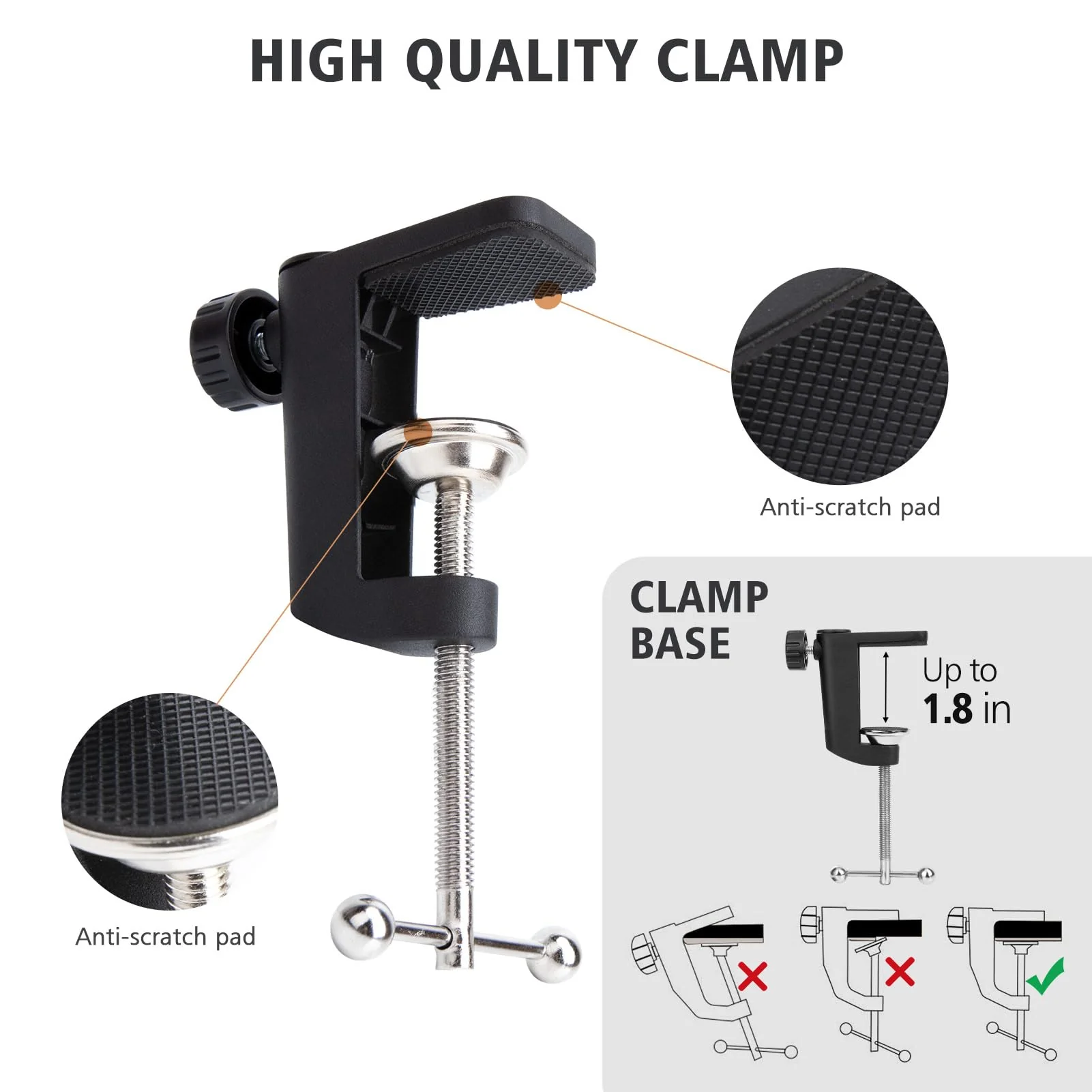 SUNMON HyperX QuadCast Boom Arm - Red Boom Arm for Hyper x QuadCast with Red QuadCast Pop Filter, Sound Insulation and Noise Reduction, HyperX QuadCast Microphone Arm with 3/8" to 5/8" Adapter - Image 6