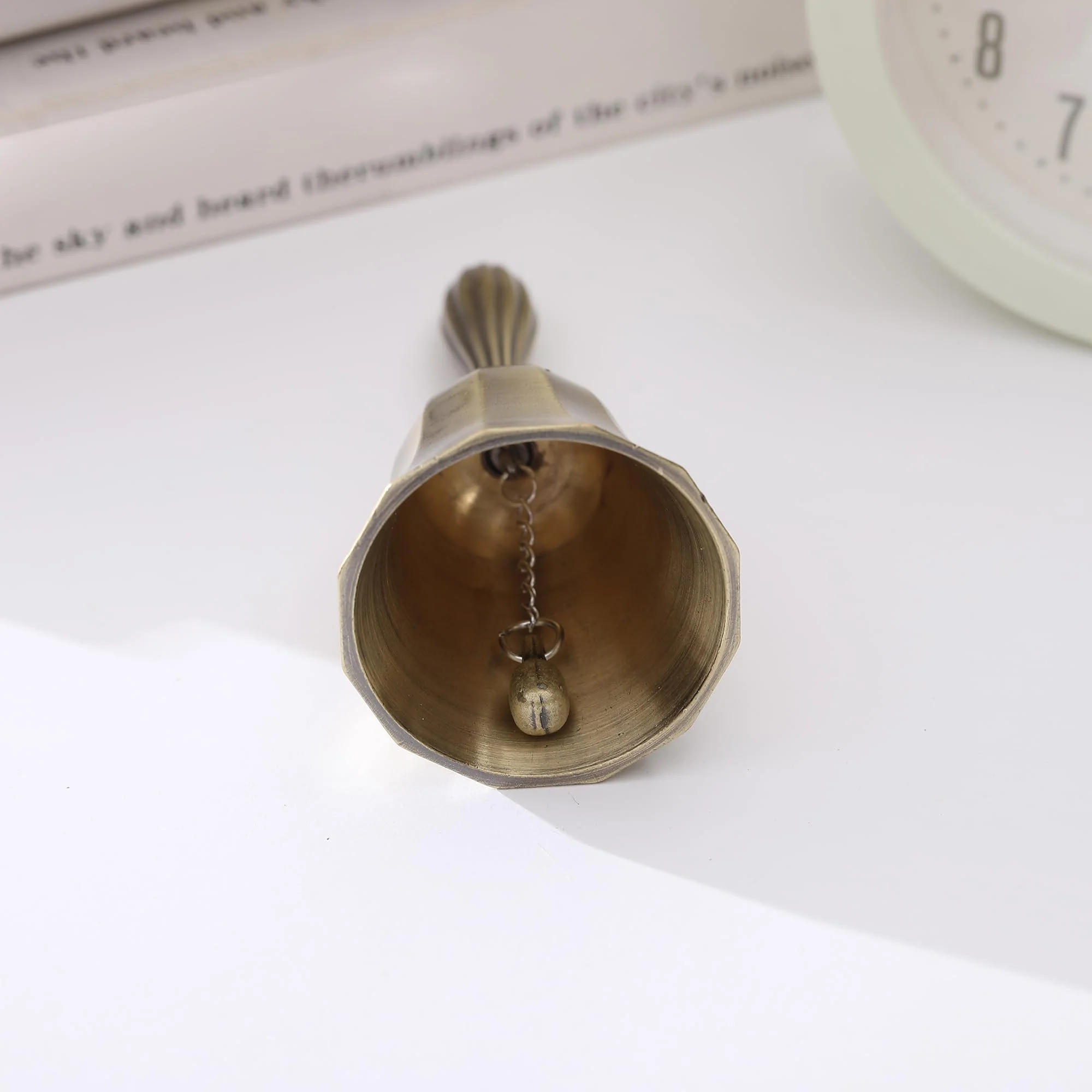 Super Loud Solid Brass Hand Call Bell for Ringing at Wedding, Hand Bells for Seniors Bedside, Teacher Classroom Bell, Dinner Bell, Tibetan Bells, Meditation Bell, Gift for Bedridden Kids Mom - Image 4