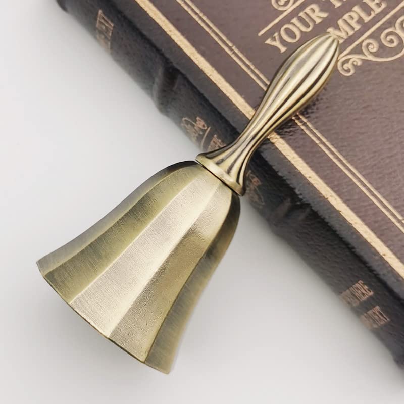 Super Loud Solid Brass Hand Call Bell for Ringing at Wedding, Hand Bells for Seniors Bedside, Teacher Classroom Bell, Dinner Bell, Tibetan Bells, Meditation Bell, Gift for Bedridden Kids Mom - Image 6
