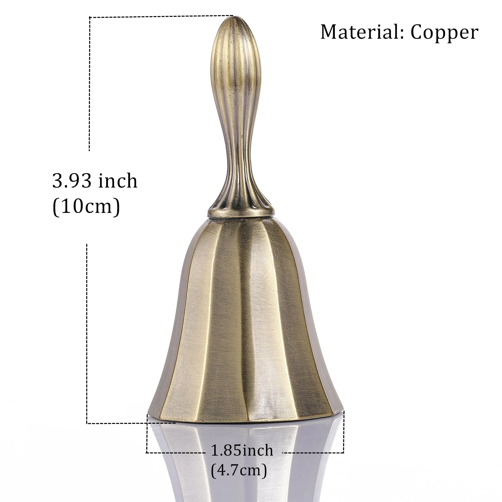 Super Loud Solid Brass Hand Call Bell for Ringing at Wedding, Hand Bells for Seniors Bedside, Teacher Classroom Bell, Dinner Bell, Tibetan Bells, Meditation Bell, Gift for Bedridden Kids Mom - Image 8