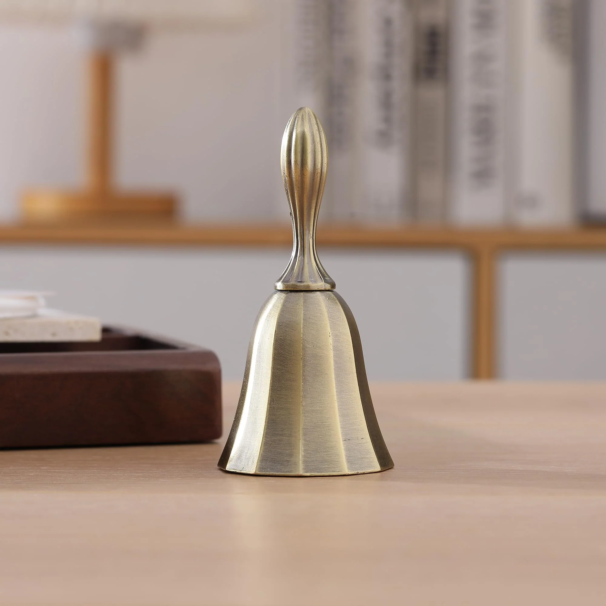 Super Loud Solid Brass Hand Call Bell for Ringing at Wedding, Hand Bells for Seniors Bedside, Teacher Classroom Bell, Dinner Bell, Tibetan Bells, Meditation Bell, Gift for Bedridden Kids Mom - Image 9