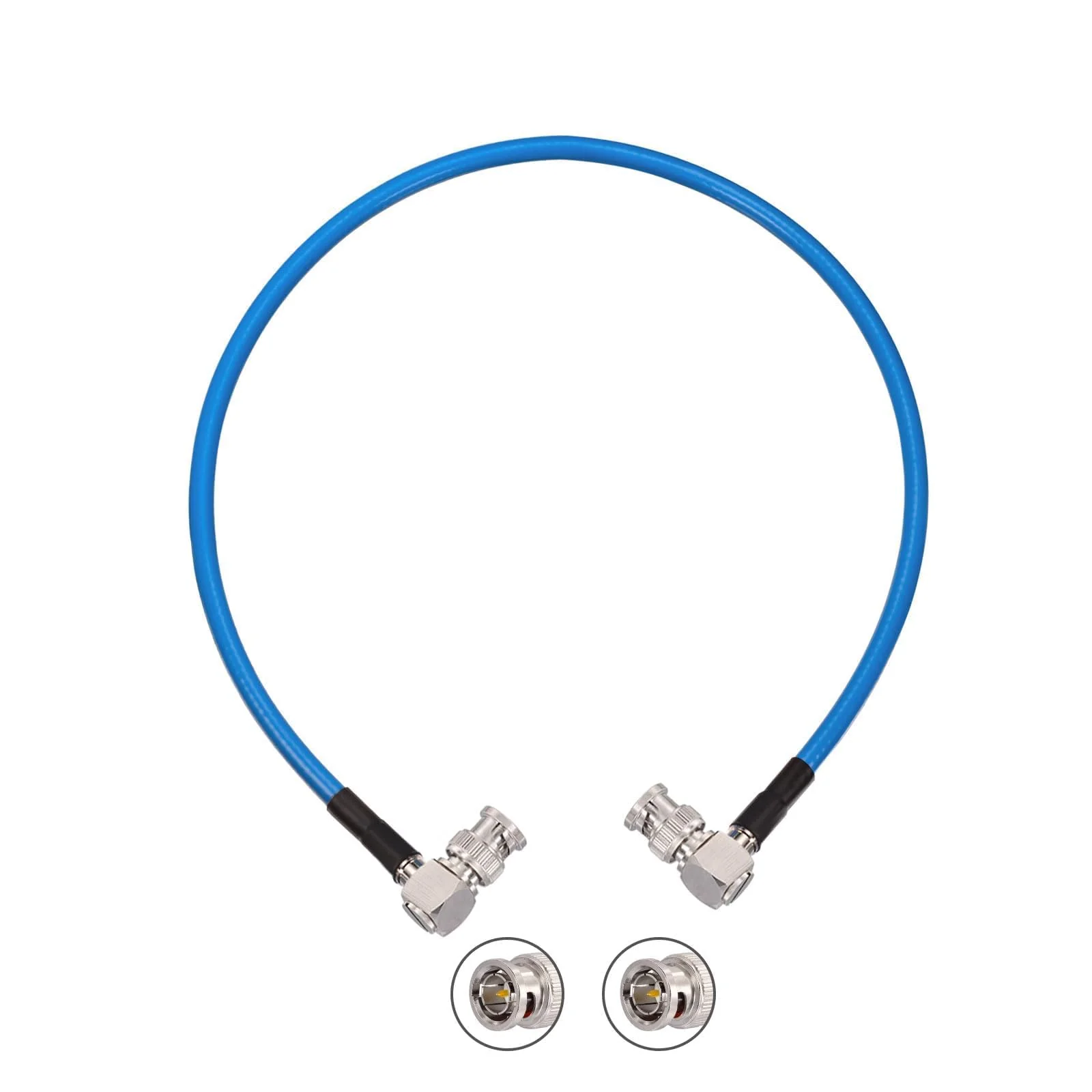 Superbat 3G/6G/12G SDI Cable Right Angle 2ft Short BNC Cable 75 Ohm Blue Belden 1694A Supports HD-SDI/3G-SDI/4K Video Monitor,Precision SDI BNC Jumper Right Angle Right Angle to Right Angle - Image 8