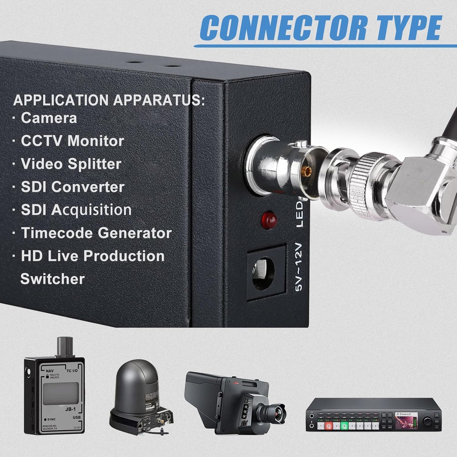 Superbat 3G/6G SDI Cable 15ft BNC Male to Male Belden 1855A Cable 75 ohm Right Angle SDI Cord Support HD-SDI/3G-SDI/4K/6K Video for Blackmagic Converter Monitor Switch Camera 16ft 1pcs right angle to right angle - Image 4