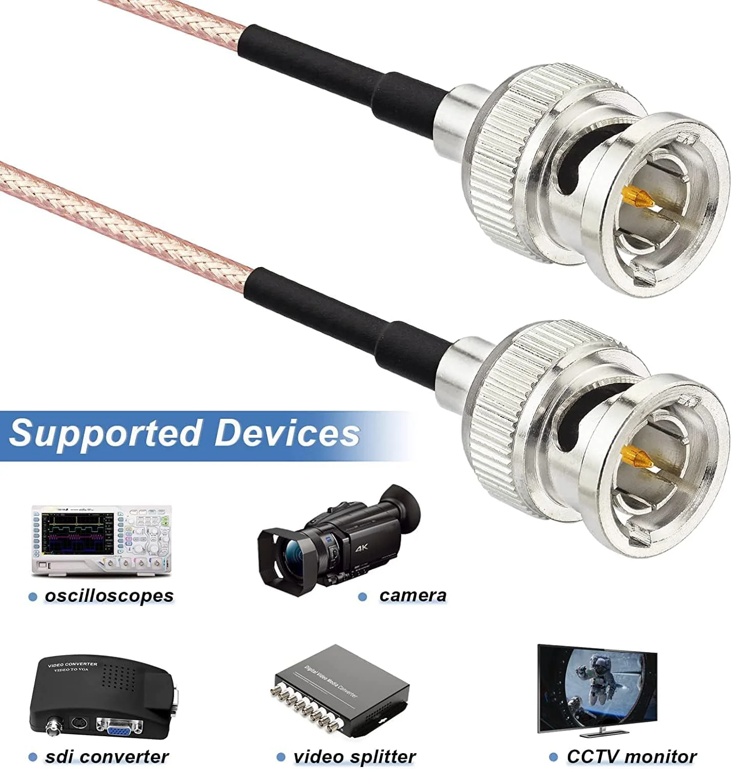 Superbat 3G HD SDI Cable BNC Cable 3ft 100cm 75 ohm for Cameras BMCC Video Equipment Supports HD-SDI 3G-SDI 4K 8K SDI Video Cable (Straight,2Pcs) - Image 5
