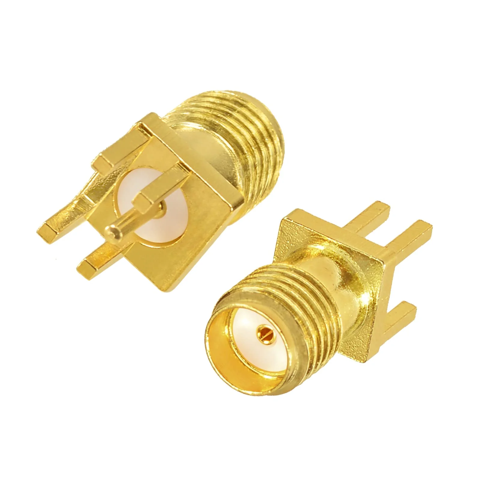 Superbat SMA Female Adapter Edge PCB Mounting | Vertical Through Adapter | 0.051 Inch End Launch Solder Connection | 50 Ohm Gold | Pack of 10 .051" Straight Connector - Image 2
