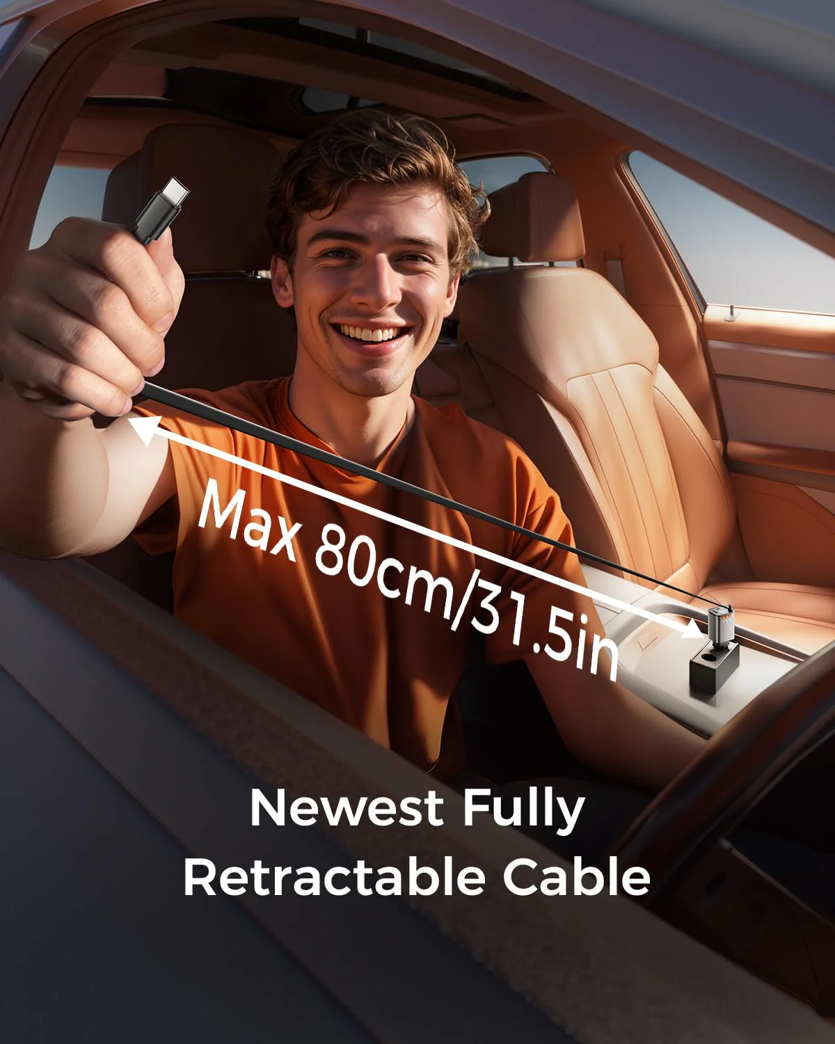 SUPERONE 69W Retractable Car Charger with Dual Cables, Compact Bluetooth 5.3 Car Adapter, FM Transmitter Radio Receiver for Hands-Free Calls & MP3 Music, USB C Fast Charging for iPhone Android - Image 3