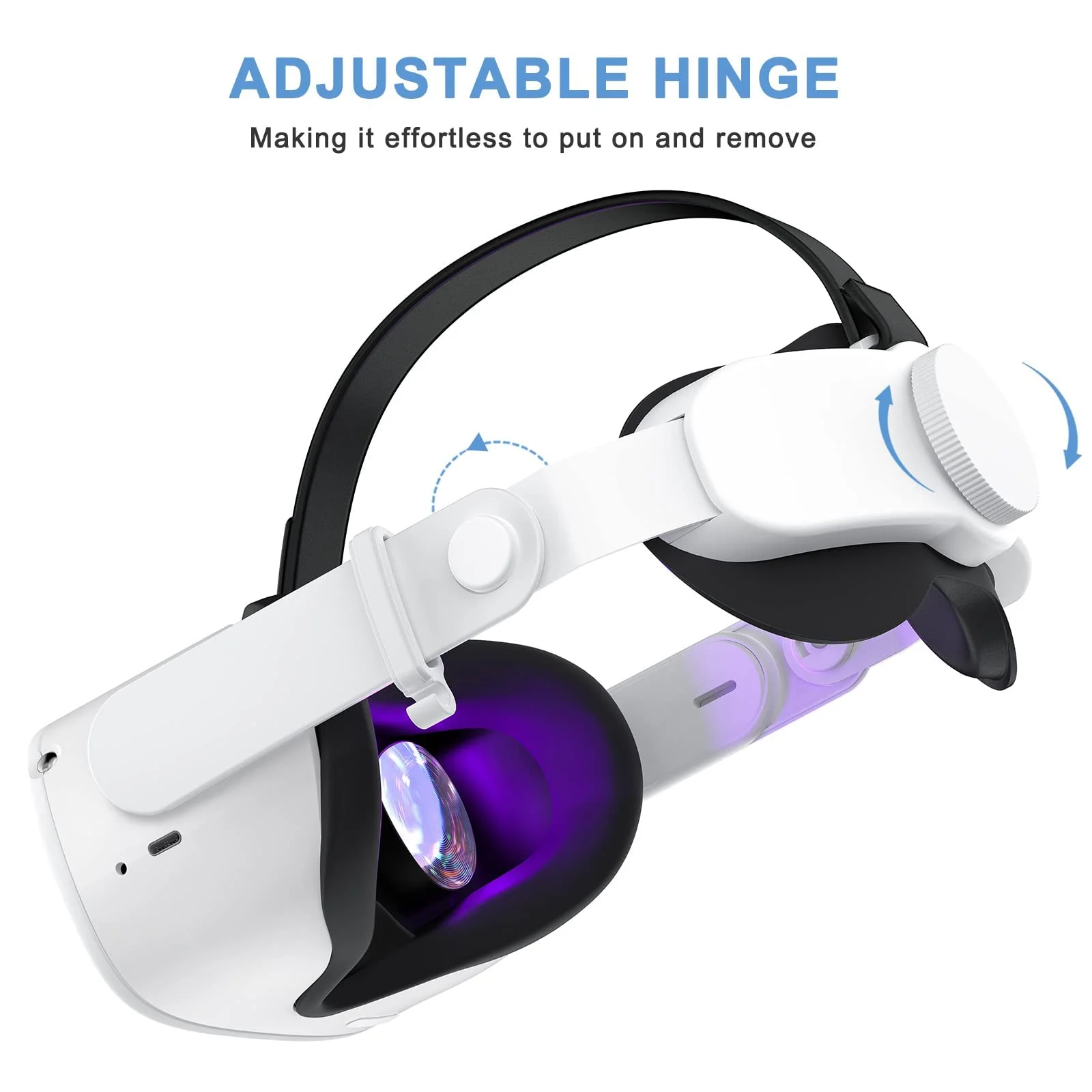 SUPERUS Head Strap & Silicone Face Cover Pad Compatible with Oculus/Meta Quest 2 Accessories, Enhanced Comfort, and Keep Your VR Headset Sweat-Free (Black) Head Strap + Face Cover - Image 2