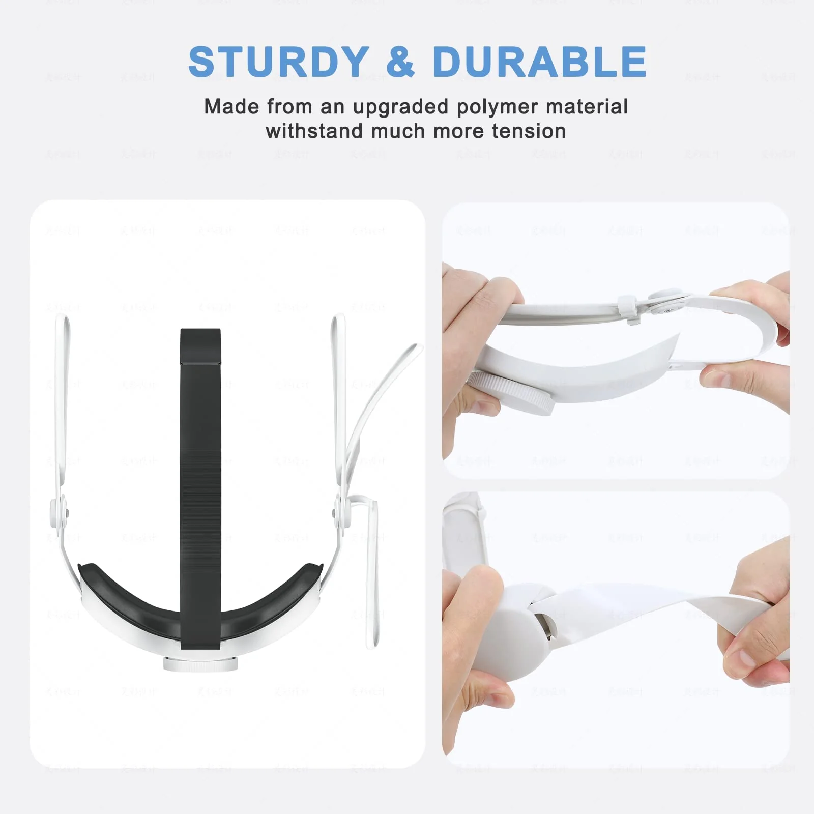 SUPERUS Head Strap & Silicone Face Cover Pad Compatible with Oculus/Meta Quest 2 Accessories, Enhanced Comfort, and Keep Your VR Headset Sweat-Free (Black) Head Strap + Face Cover - Image 3