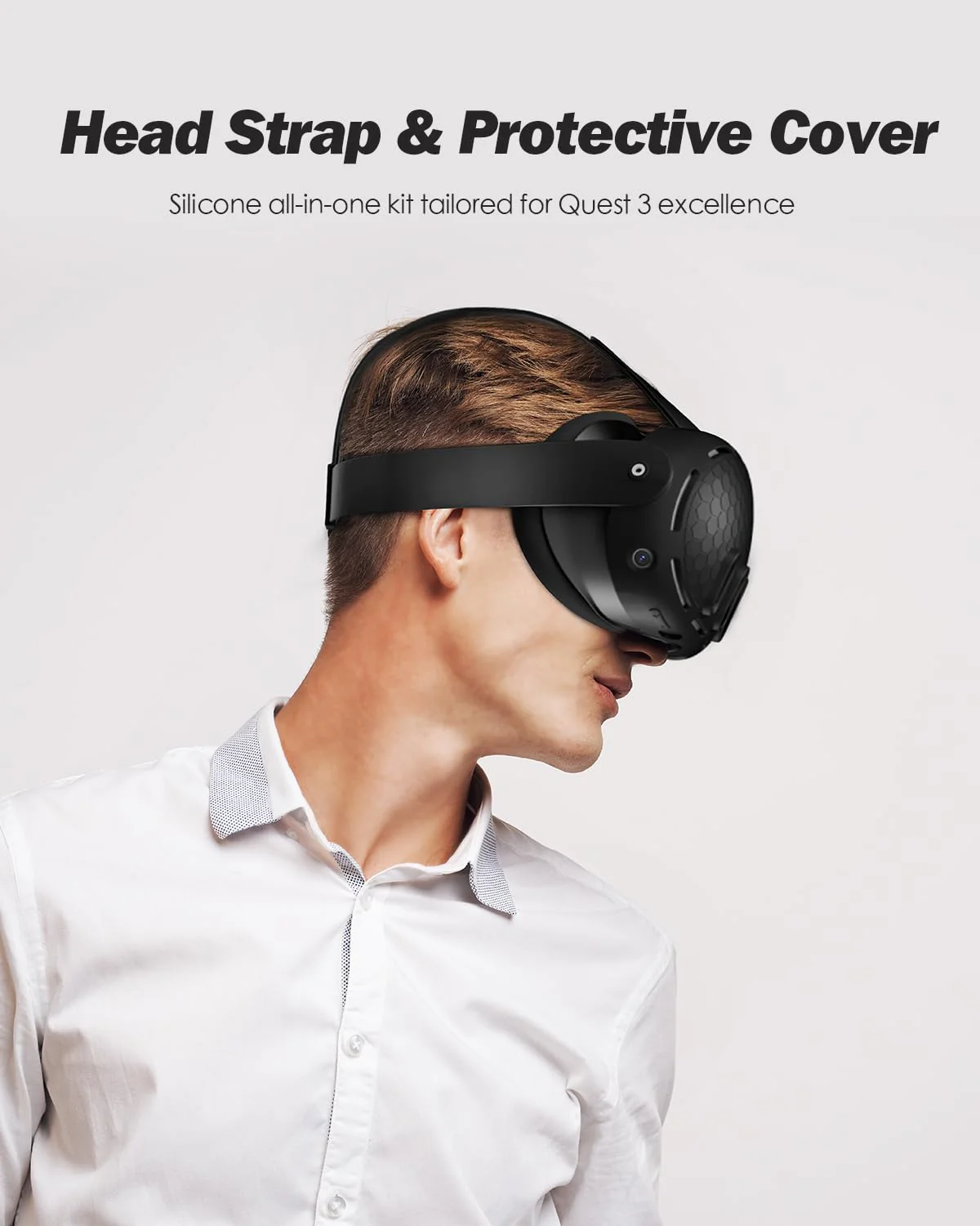 SUPERUS Silicone Head Strap & Protector Cover for Meta/Oculus Quest 3 Accessories - Latest All-in-One Design, Adjustable Lightweight Elite Strap Replacement Compatible with Meta/Oculus Quest 3 - Image 2