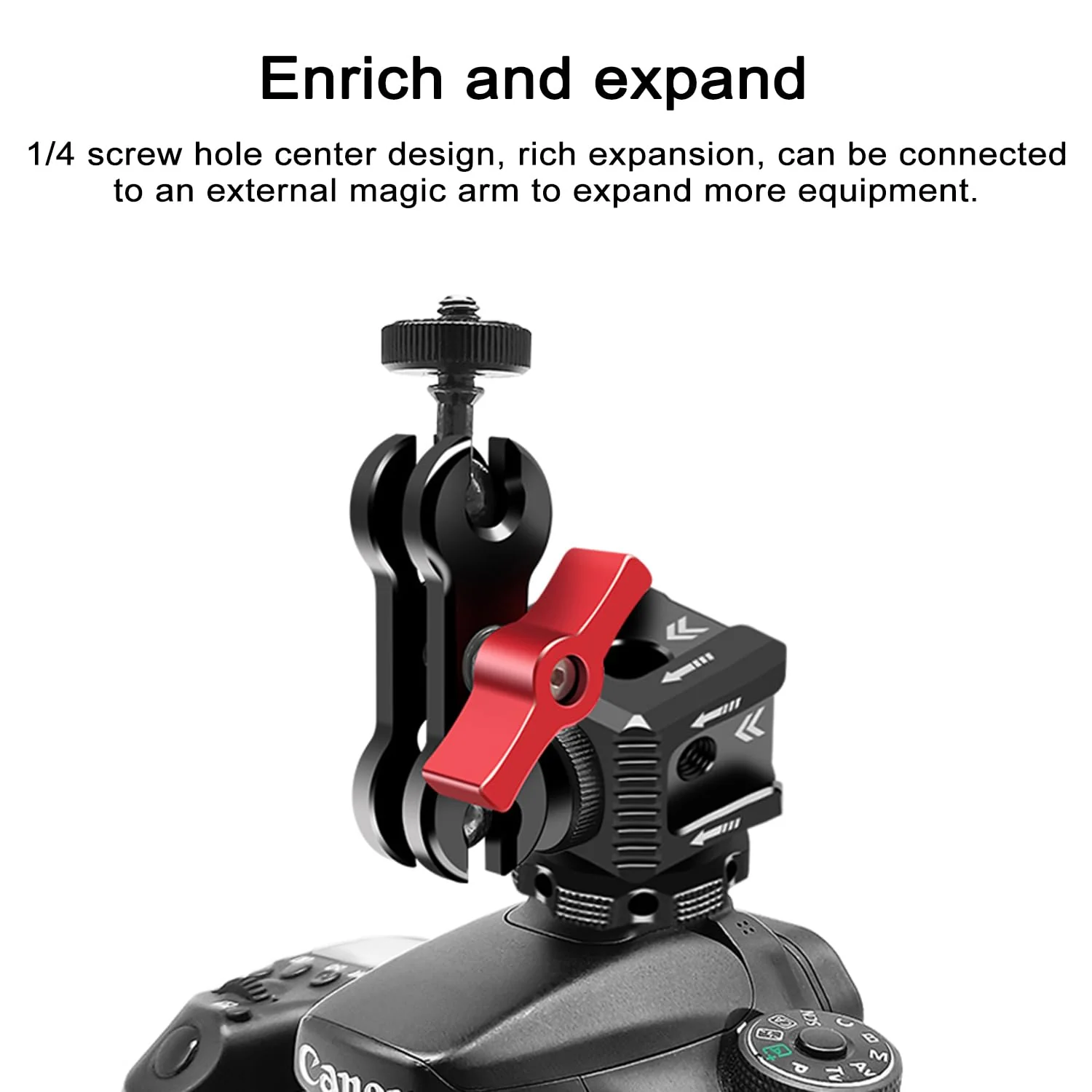 Suptig 3 Port Cold Shoe Mount with 1/4"-20 Thread for Camera Cage Flash LED Monitor Microphone etc. - Image 4