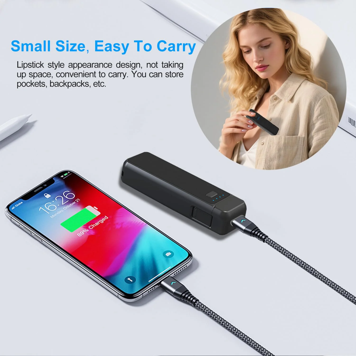 Suptig Handle Grip Battery Charger Battery Handle Built-in 5000mAh Battery Compatible for DJI Pocket 3, Xtra Muse Gopro, Insta 360, Akaso, Phone, Digital Camera - Image 5