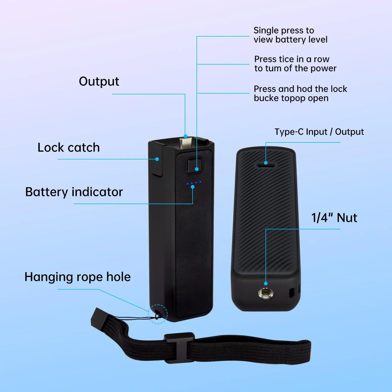 Suptig Handle Grip Battery Charger Battery Handle Built-in 5000mAh Battery Compatible for DJI Pocket 3, Xtra Muse Gopro, Insta 360, Akaso, Phone, Digital Camera - Image 9