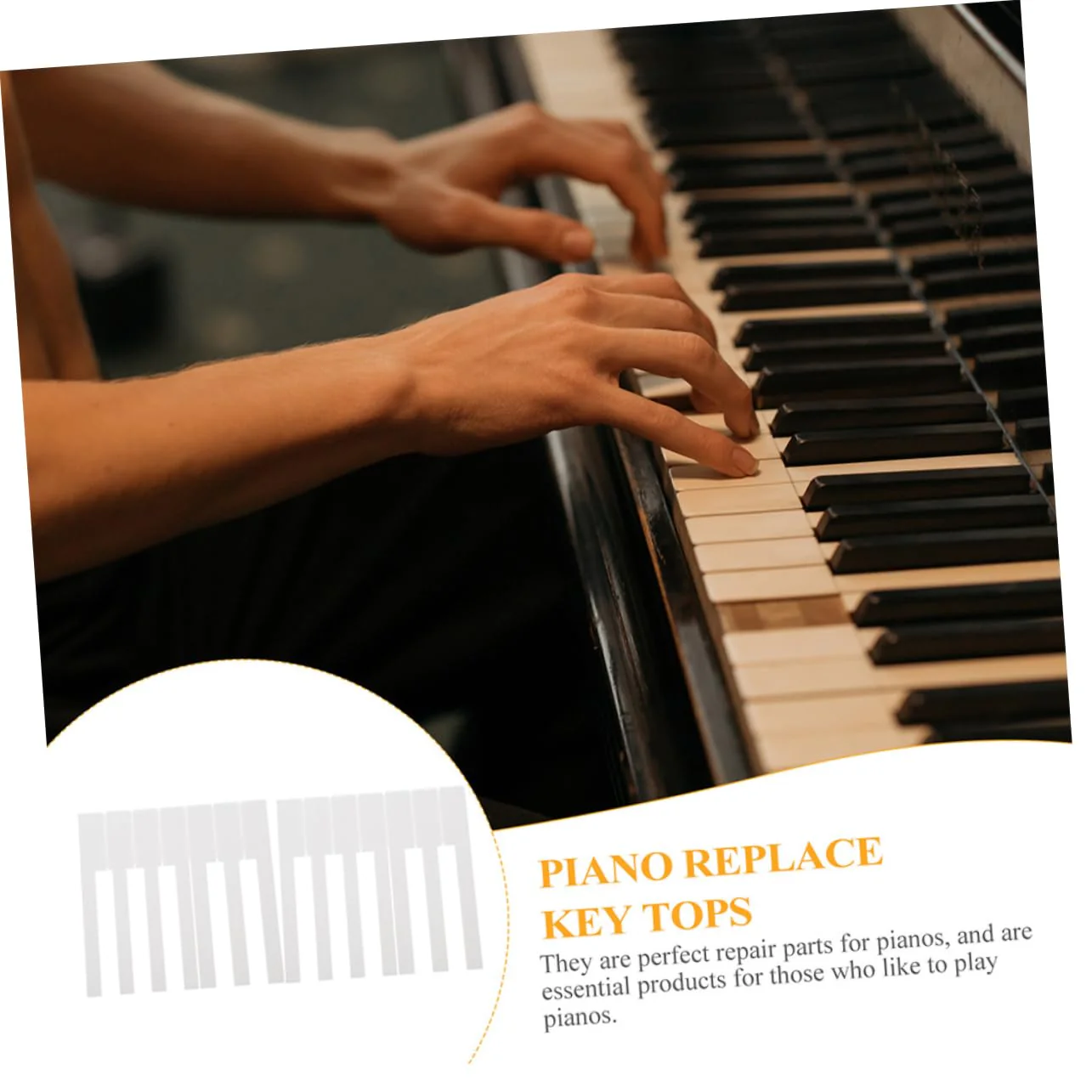 SUPVOX 52Pcs piano white piano key caps key veneers board new s board board accessories tops matte Instrument supplies Acrylic - Image 2