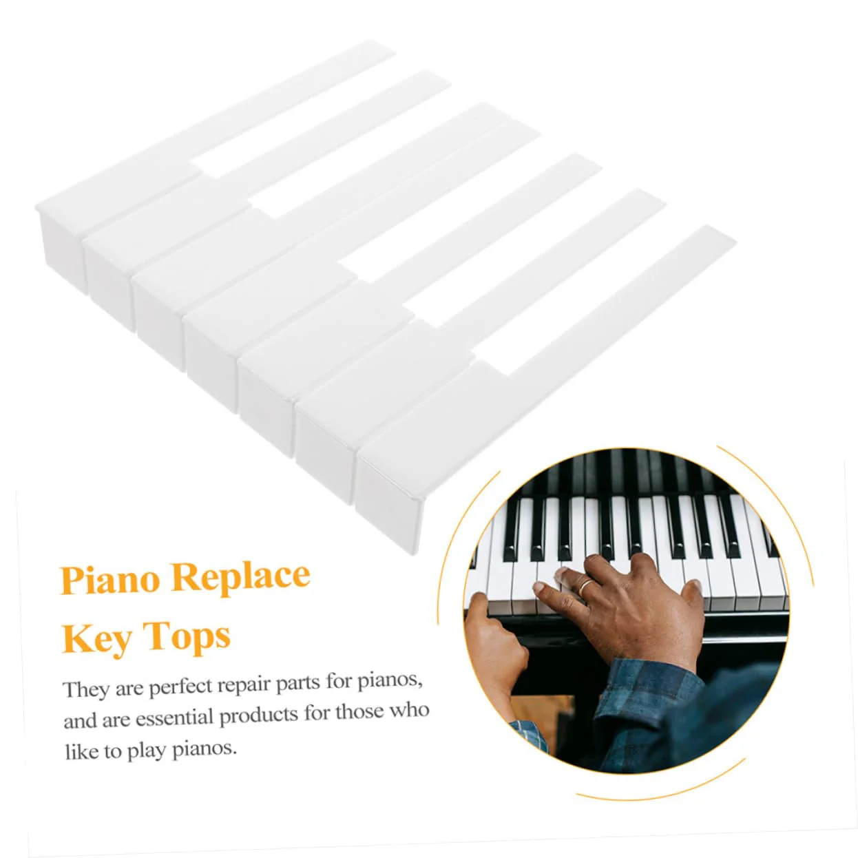SUPVOX 52Pcs piano white piano key caps key veneers board new s board board accessories tops matte Instrument supplies Acrylic - Image 5