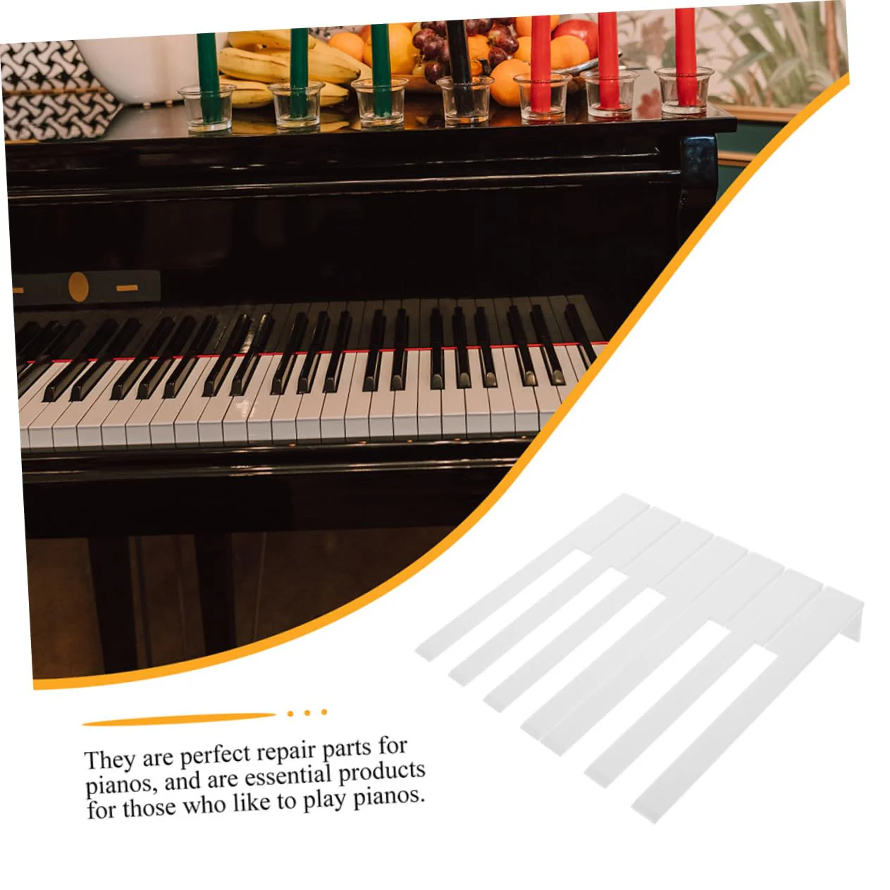 SUPVOX 52Pcs piano white piano key caps key veneers board new s board board accessories tops matte Instrument supplies Acrylic - Image 8