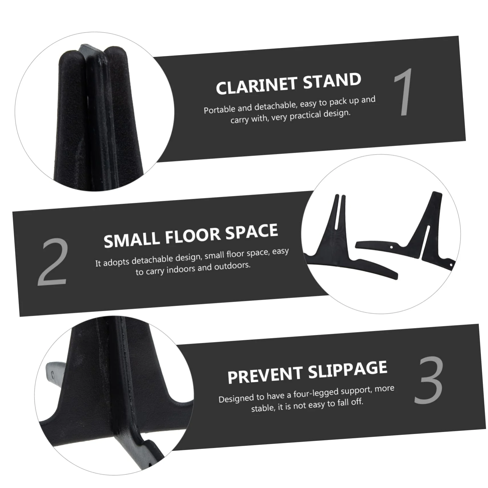 SUPVOX Clarinet Stand Desktop Stand Desktop Accessories Folding Bracket Soprano Sax Stand Cello Tail Rod Flute Stand Oboe Holder Stand Portable Clarinet Stand Clarinet Oboe Bracket Meter - Image 7