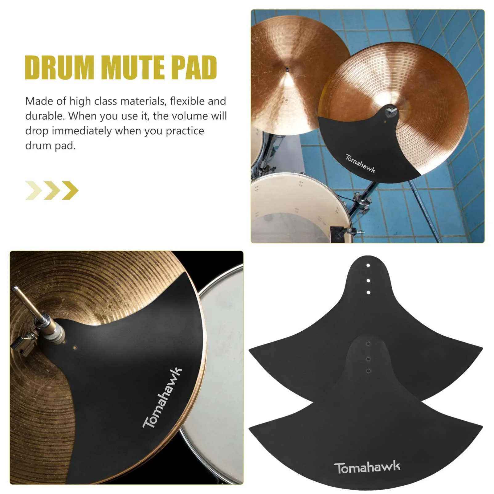 SUPVOX Drum Mute Pads 2pcs Cymbal Mute Silencer Pads Cymbals Percussion Accessory Mute Replacement Musical Instruments L Mute Pads Dampeners Dampeners Dampeners Mutes 40x27.5cm - Image 3