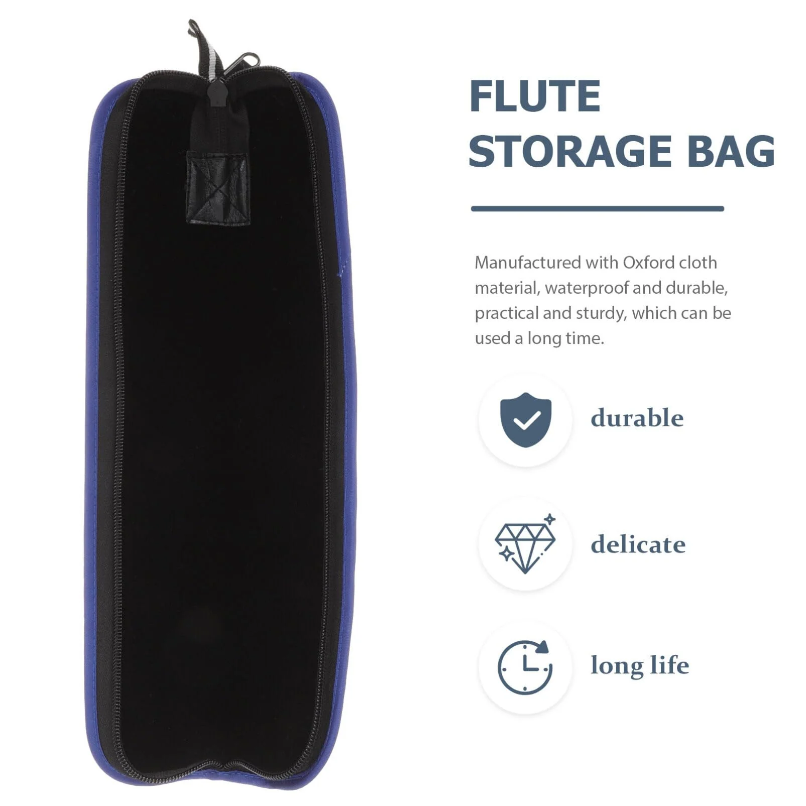 SUPVOX Sax Bag Blue Tote Bag Flute Carry Bag Flute Storage Bag Soprano Recorder Case Recorder Instrument Carrying Bag Flute Protective Case Soprano Recorder Case Bag Oxford Cloth Black - Image 2