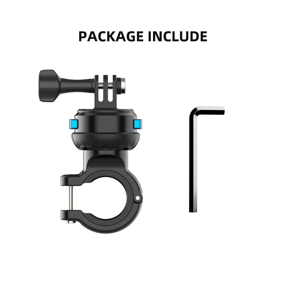 SUREWO Magnetic Quick Release Handlebar Bike Pole Mount, Motorcycle Handlebar Clamp Mount with Shock-Absorbing Base Compatible with Go Pro Hero 13/12/11/10/9/8/7 Black,DJI Osmo Action 5 pro/4/3 Plastic - Image 9