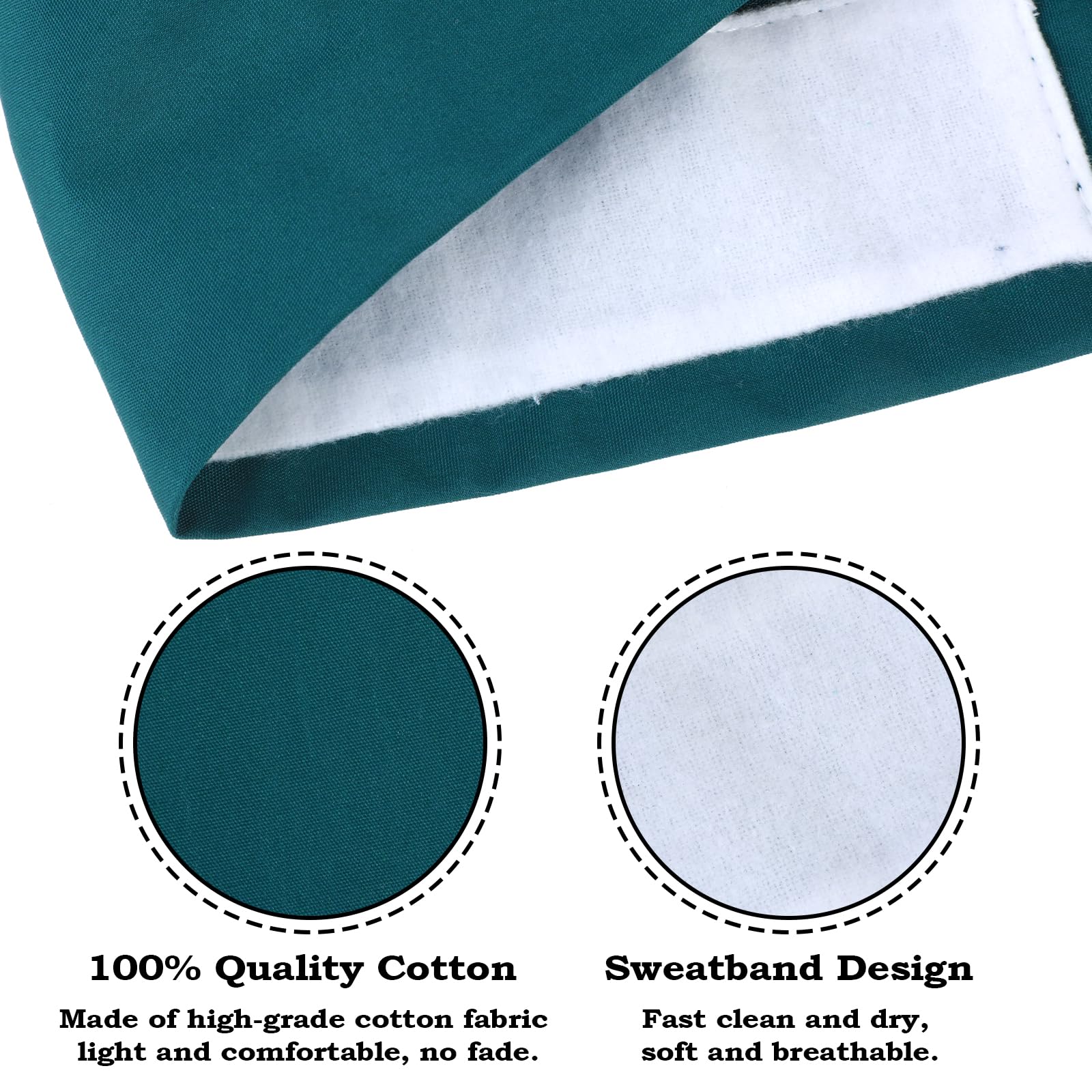 Surgical Cap Fabric Green Cotton Scrub Hat Surgical Hat Nurse Hat Surgical Caps Adjustable Work Hat with Button Sweatband Ponytail Pocket Hat Lace-up Hat for Women - Image 3