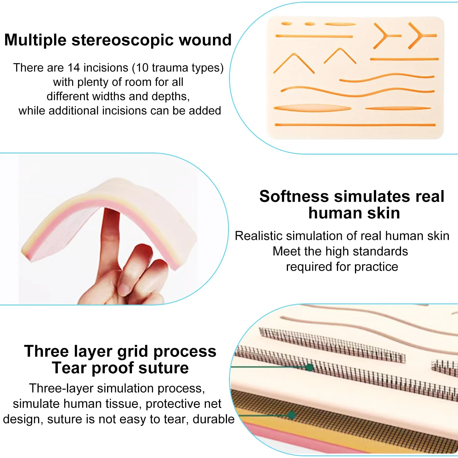 Surgical Suture Set: Suture Material Surgery, Suture Practice Kit, Silicone Sewing Pad with Tool Set, Wound Suture Exercise Set, Sewing Kit Medicine, Surgical Suture Set Wound Suture Exercise Set - Image 4