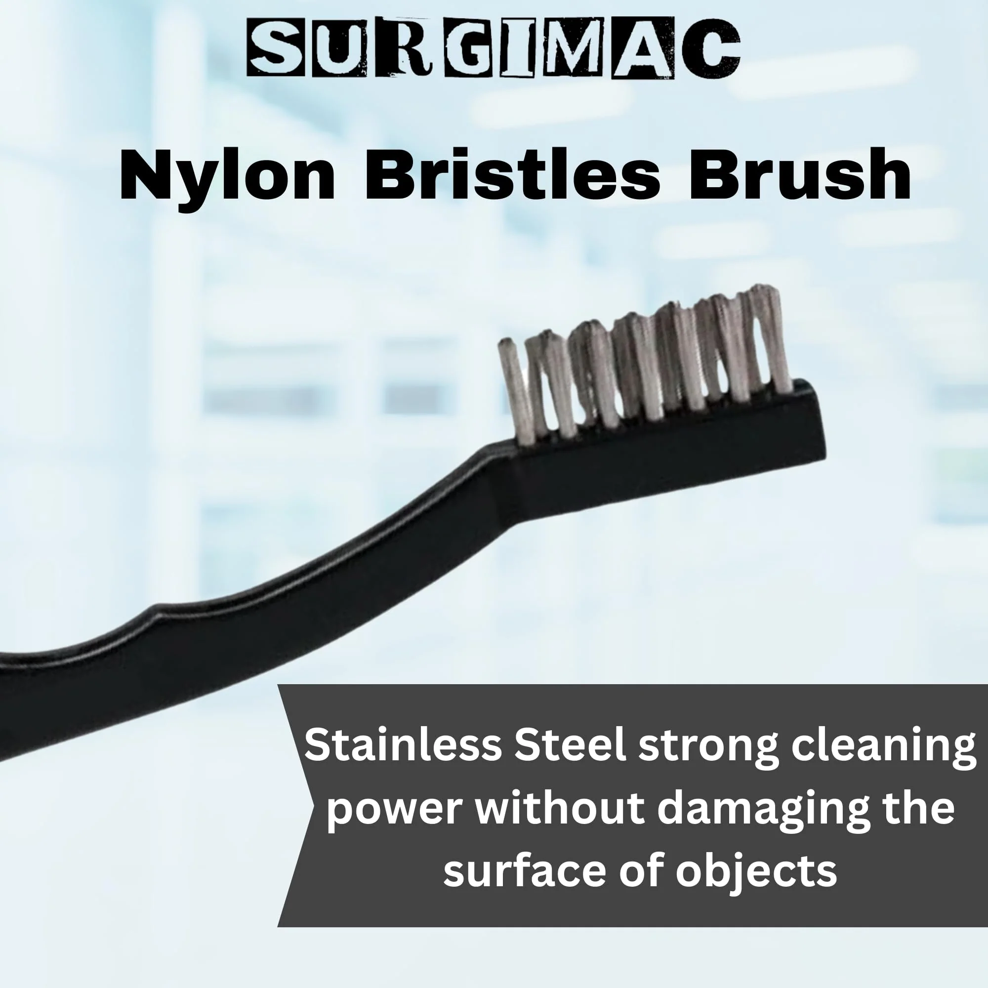 SurgiMac Instrument Cleaning Brush with Stainless Steel Bristles, Reusable Multi-Purpose Cleaning Tool for Tough Surfaces & Small Parts, 3-Pack - Image 3