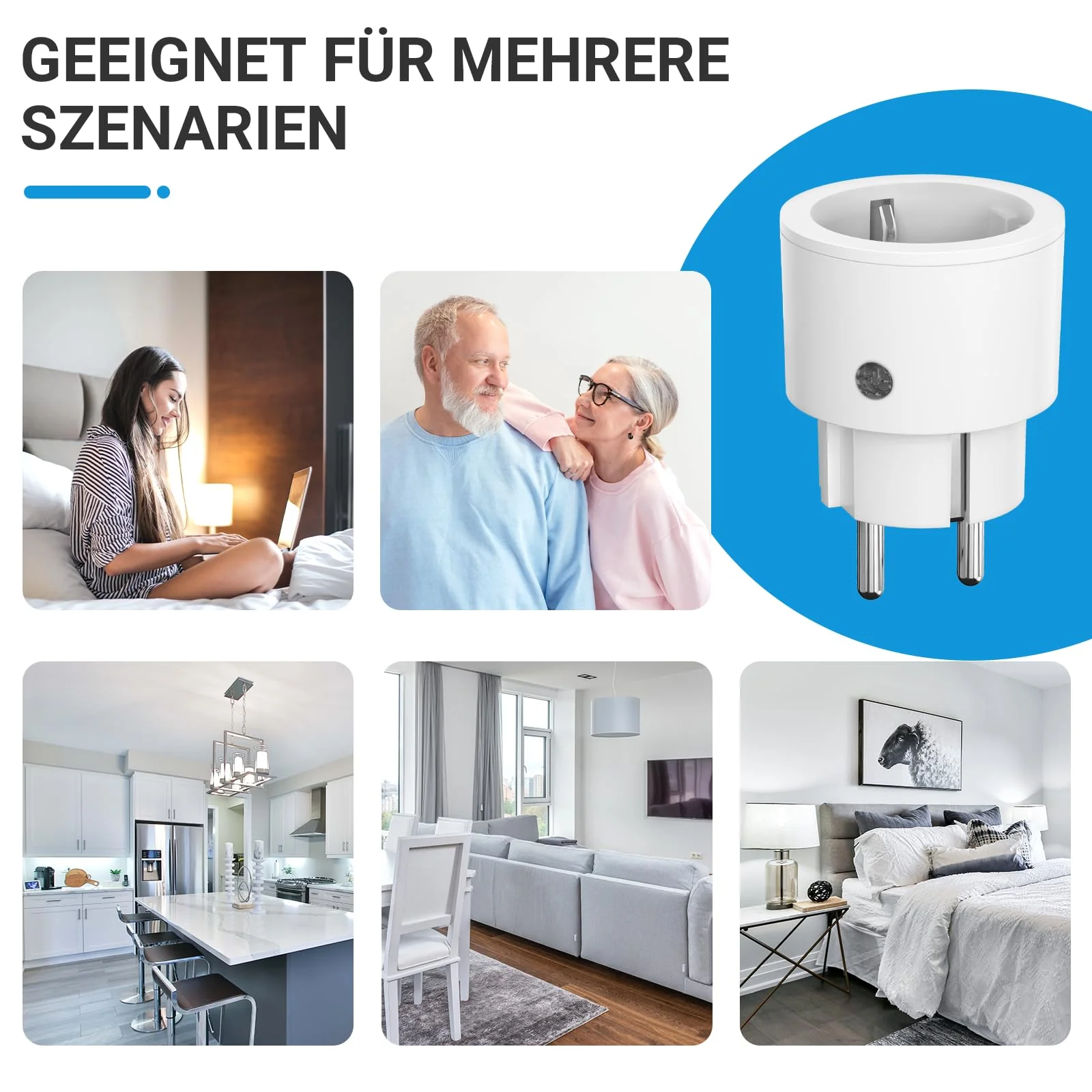 SURNICE Sockets with Remote Control, 10 A/2300 W, 40 m Long Range, Radio Sockets with Remote Control, Programmable, 3 Pack Sockets and 1 Remote Control (1T + 3R) 1T+3R - Image 6