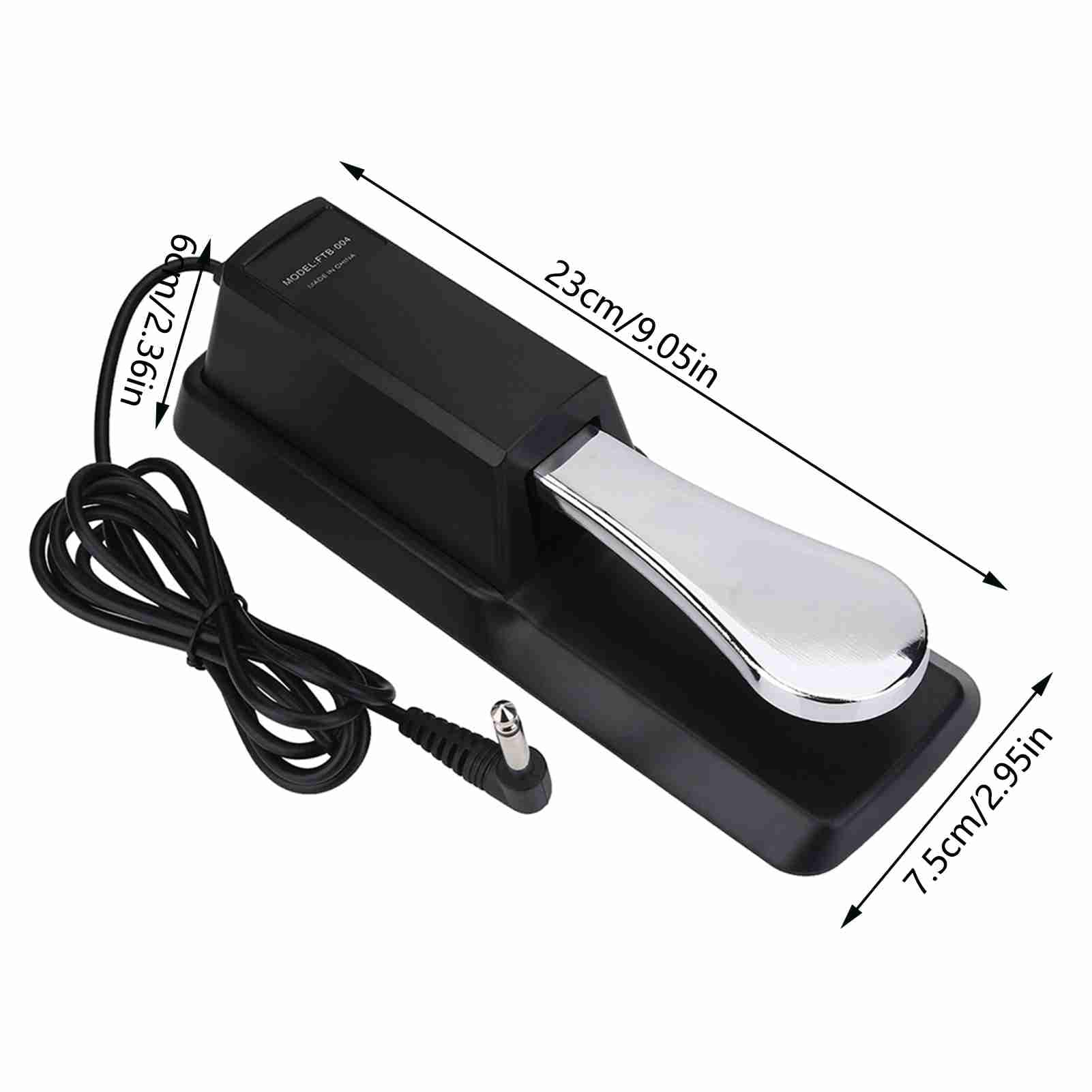 Sustain Pedal, 1/ 4in Jack Digital Piano Foot Pedal Mat for Electronic Organ, Electric Piano, Synthesizer, Midi Keyboard - Image 2