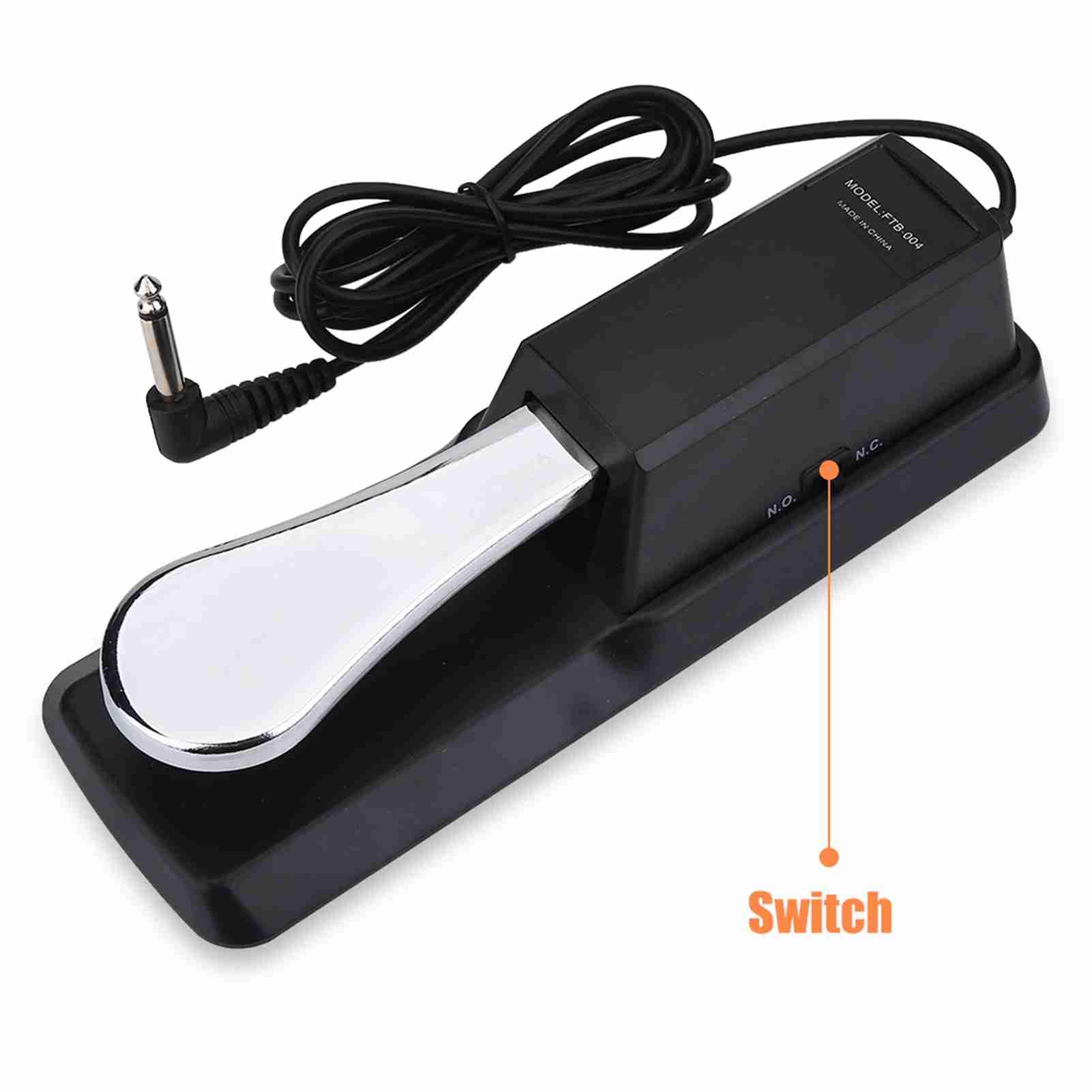 Sustain Pedal, 1/ 4in Jack Digital Piano Foot Pedal Mat for Electronic Organ, Electric Piano, Synthesizer, Midi Keyboard - Image 3