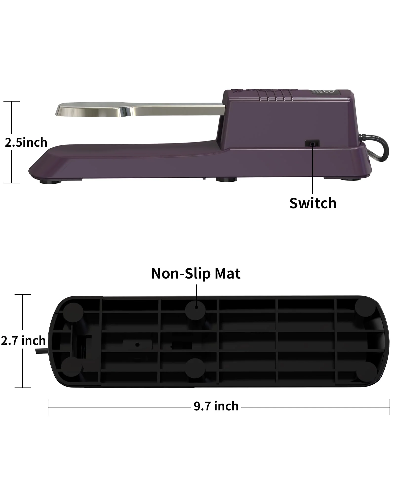 Sustain pedal for keyboard Piano Pedal Matte Purple - Image 2