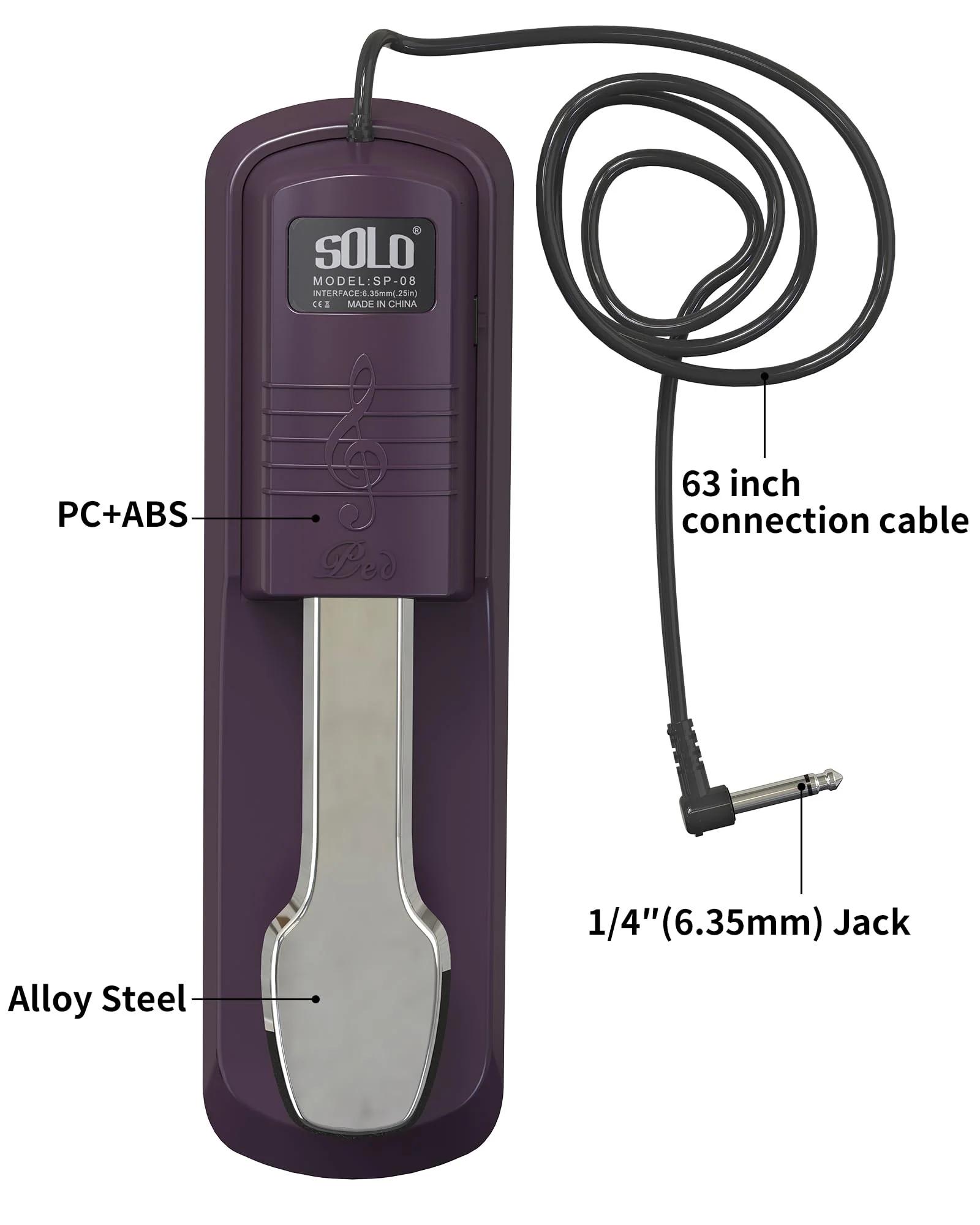 Sustain pedal for keyboard Piano Pedal Matte Purple - Image 3