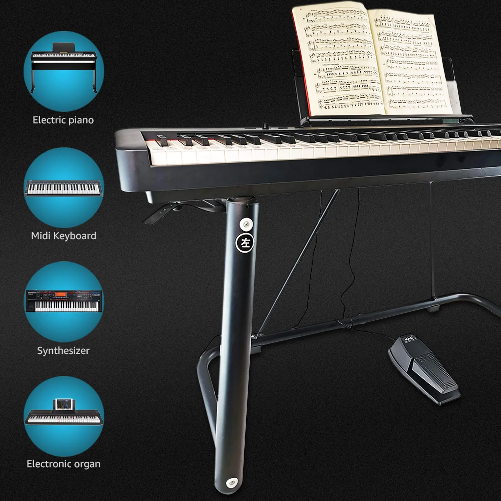 Sustain Pedal，Keyboard Piano Pedal with Polarity Switch for Electronic Keyboards，Digital Pianos， MIDI Keyboards and More - Image 8