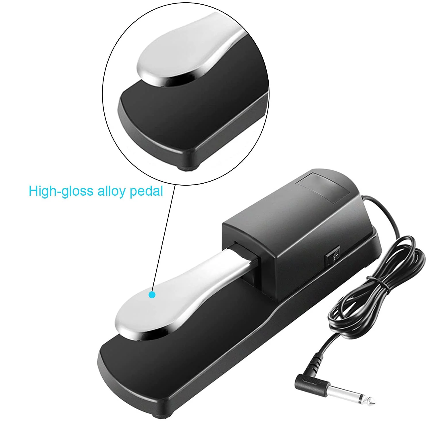 Sustain Pedal, Professional Damper Foot Pedal, Universal Piano Foot Pedal for Piano Midi Electronic Keyboards - Image 4
