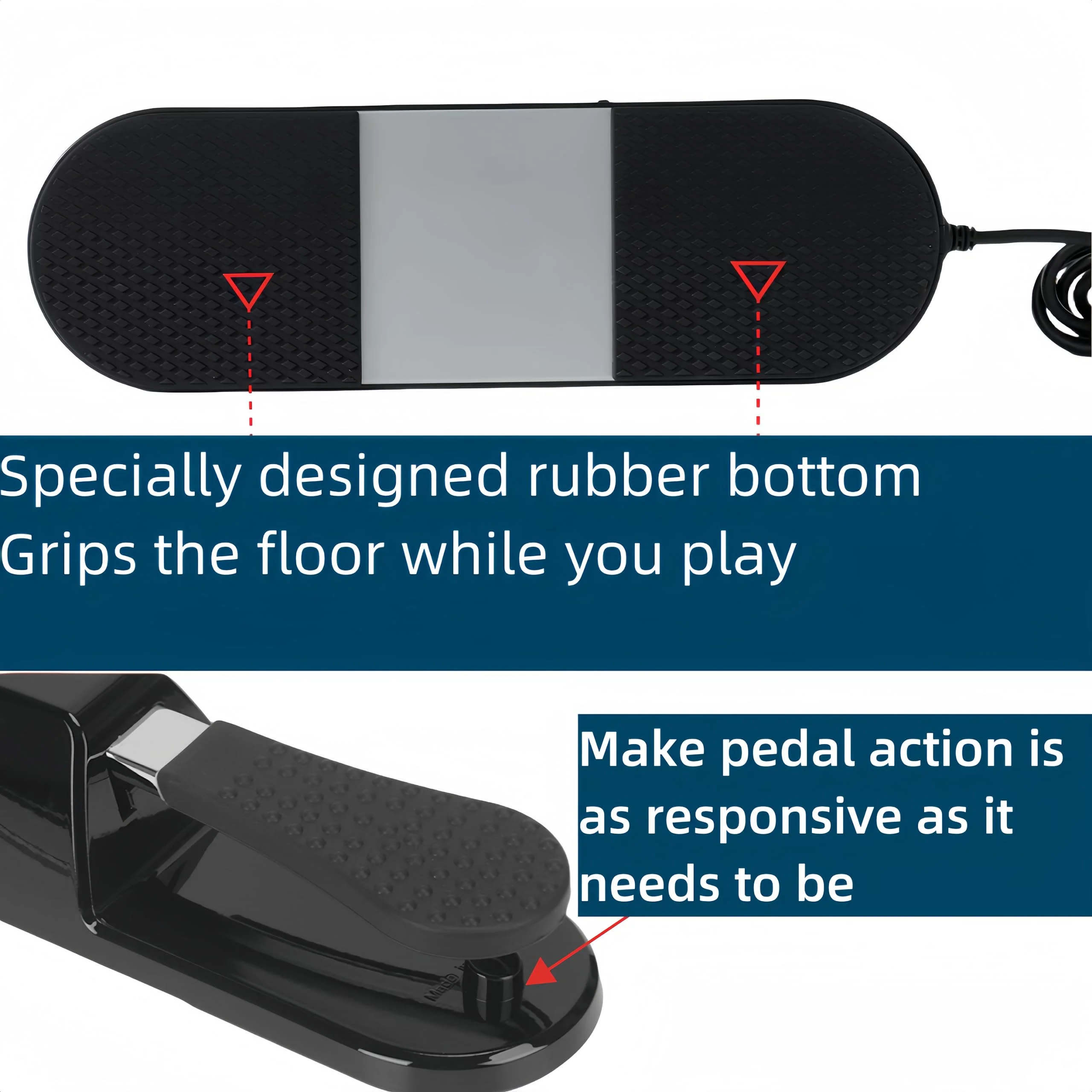 Sustain Pedal Univerdal for Keyboard with Polarity Switch for Yamaha Casio Roland Korg Behringer Moog Piano Midi Electronic keyboards Style Piano Foot Pedal (Upgrade Version) Upgrade Version - Image 5