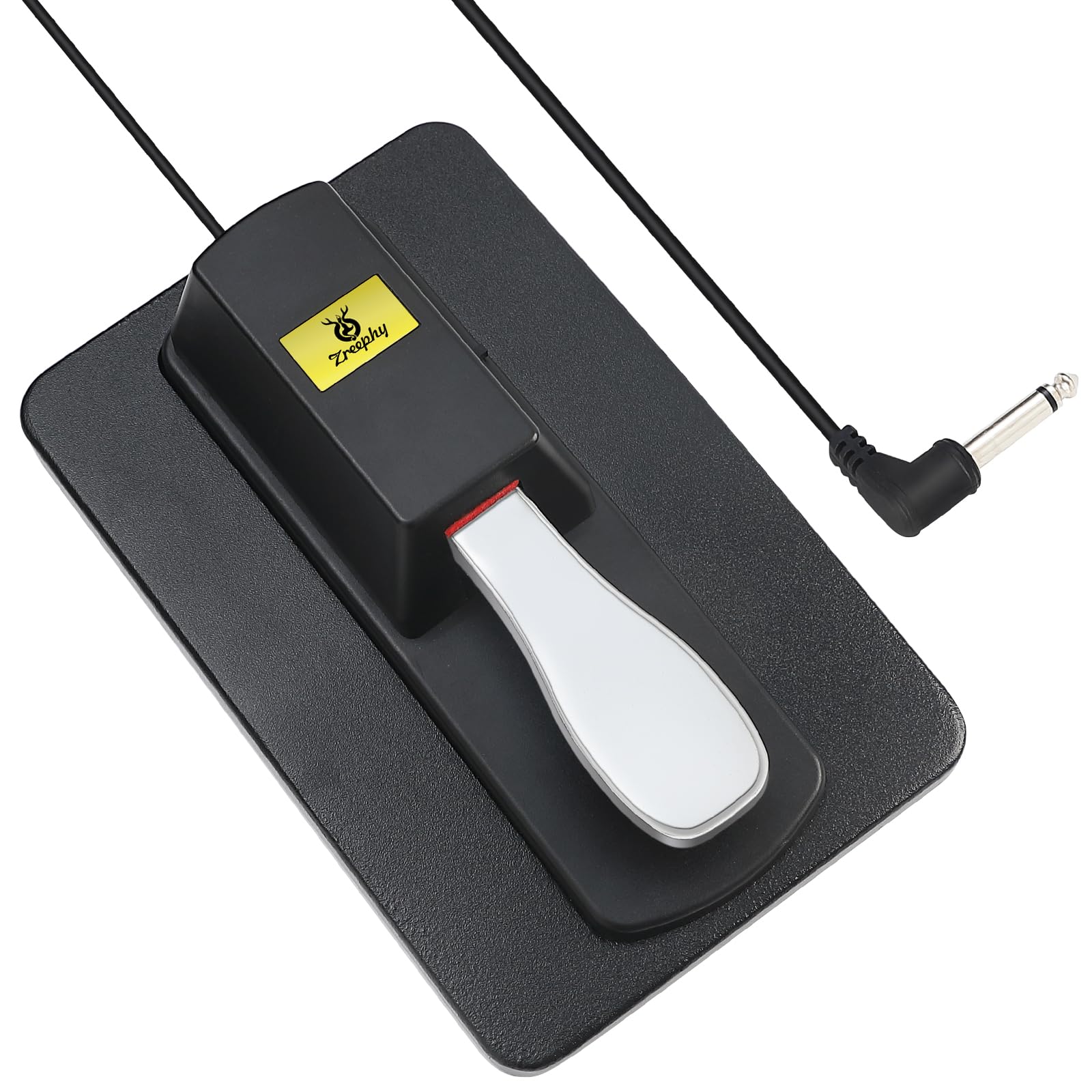 Sustain Pedal Universal Foot Controller Switch, 6.35mm 1/4" Jack Damper Pedal For Keyboards Digital Pianos MIDI Synthesizers Electronic Organ Tone Modules Drum Machines (Black) Black - Image 2