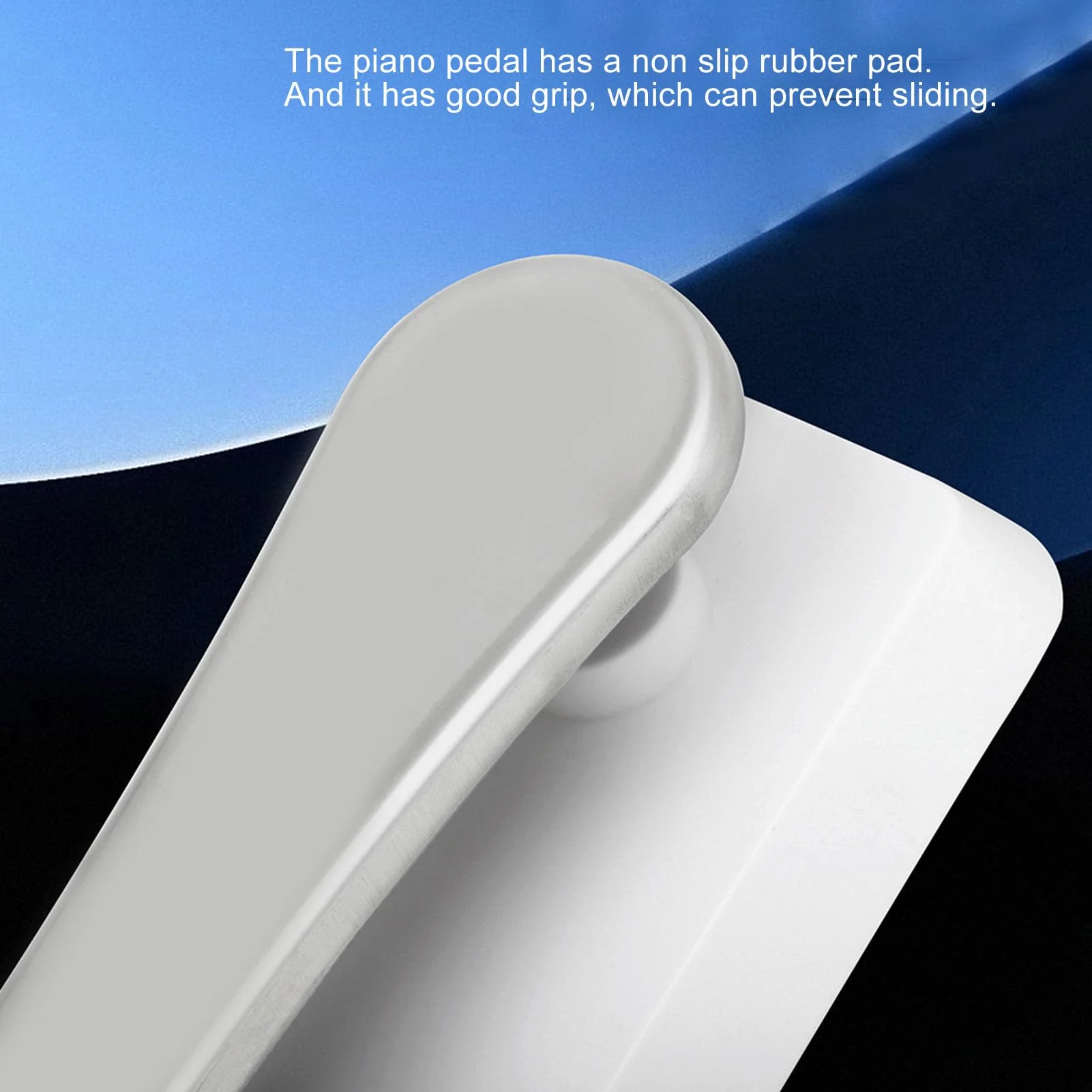 Sustain Pedal, Universal Keyboard Sustain Pedal with 1/4in (6.35mm) Input Plug & Anti Slip Rubber Bottom, Piano Foot Pedal for Digital Piano, Electronic Keyboard, MIDI White - Image 3