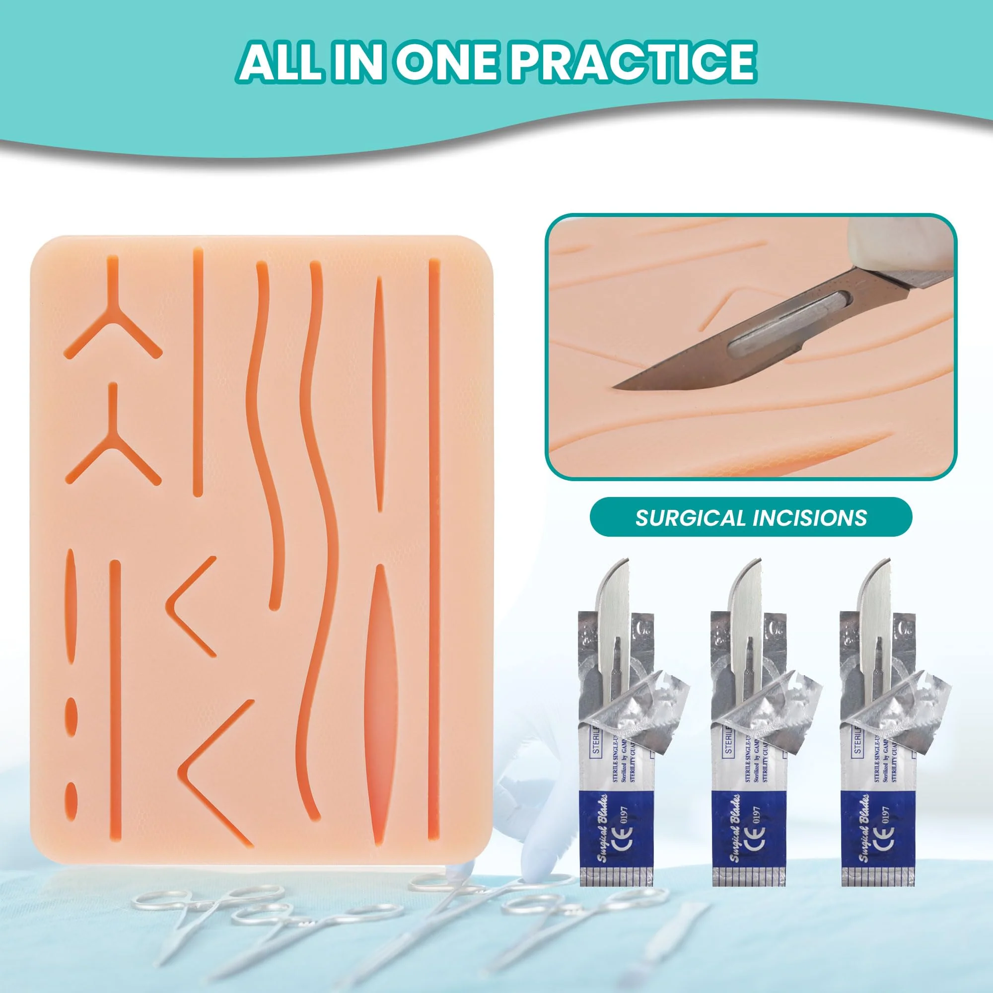Suture Practice Kit for Medicine and Vet Students, Suture Kit for Suture Practice with Multilanguage Elearning, Suture Kit Practice Medical Student, Practice Suture Kit, Suturing Kit, Suture Kits - Image 4