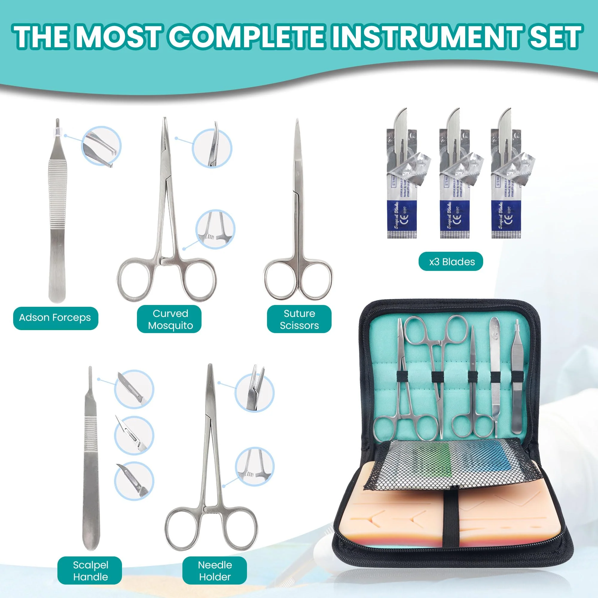 Suture Practice Kit for Medicine and Vet Students, Suture Kit for Suture Practice with Multilanguage Elearning, Suture Kit Practice Medical Student, Practice Suture Kit, Suturing Kit, Suture Kits - Image 5