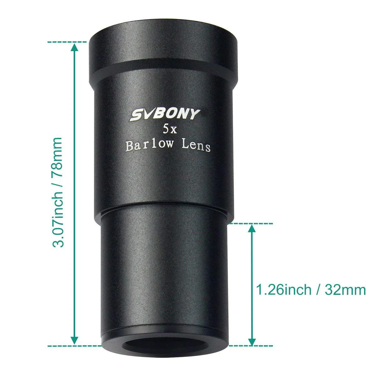 SVBONY Telescope Barlow Lens, 1.25 Inch Telescope Accessory, Fully Multi Coated Broadband Green Film Barlow Lens 5X for Telescope Eyepiece - Image 2