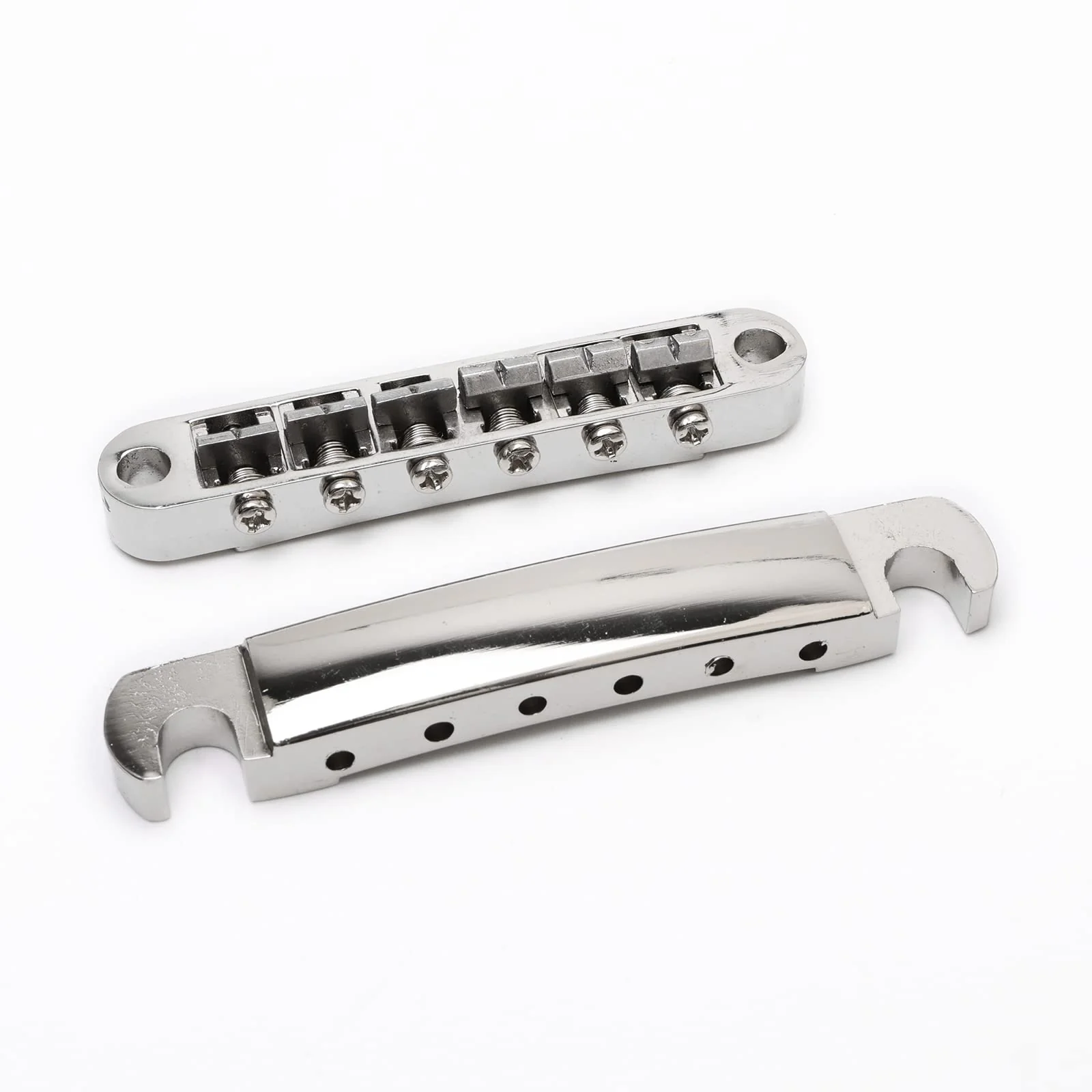 Swhmc Tune-O-Matic Bridge and Tailpiece Studs Set for LP Electric Guitar Replacement Parts, with 3L3R Guitar Locking Tuners Tuning Pegs Keys (Silver) silver - Image 3