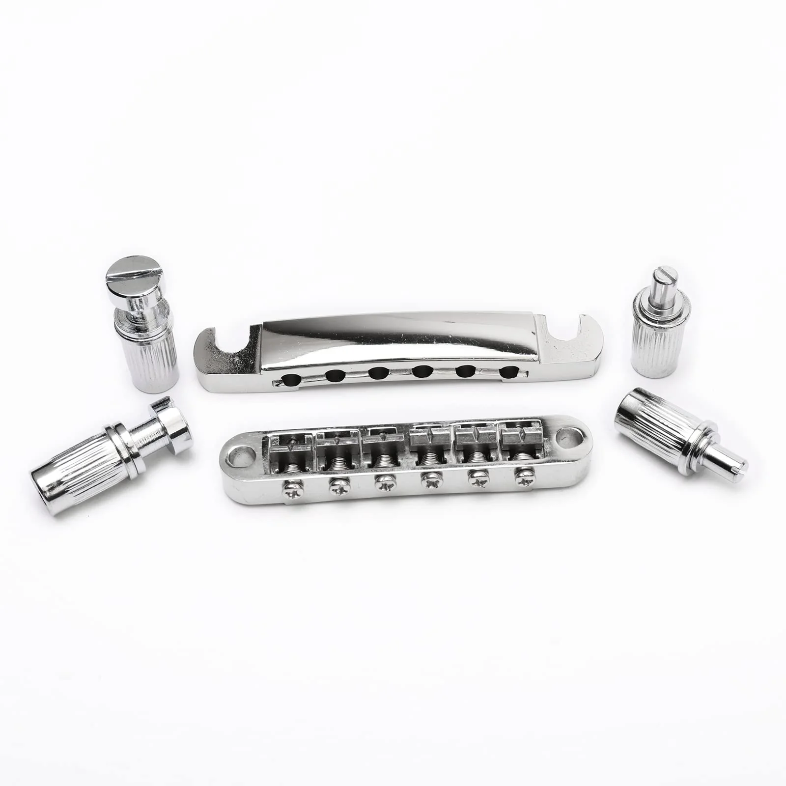 Swhmc Tune-O-Matic Bridge and Tailpiece Studs Set for LP Electric Guitar Replacement Parts, with 3L3R Guitar Locking Tuners Tuning Pegs Keys (Silver) silver - Image 4