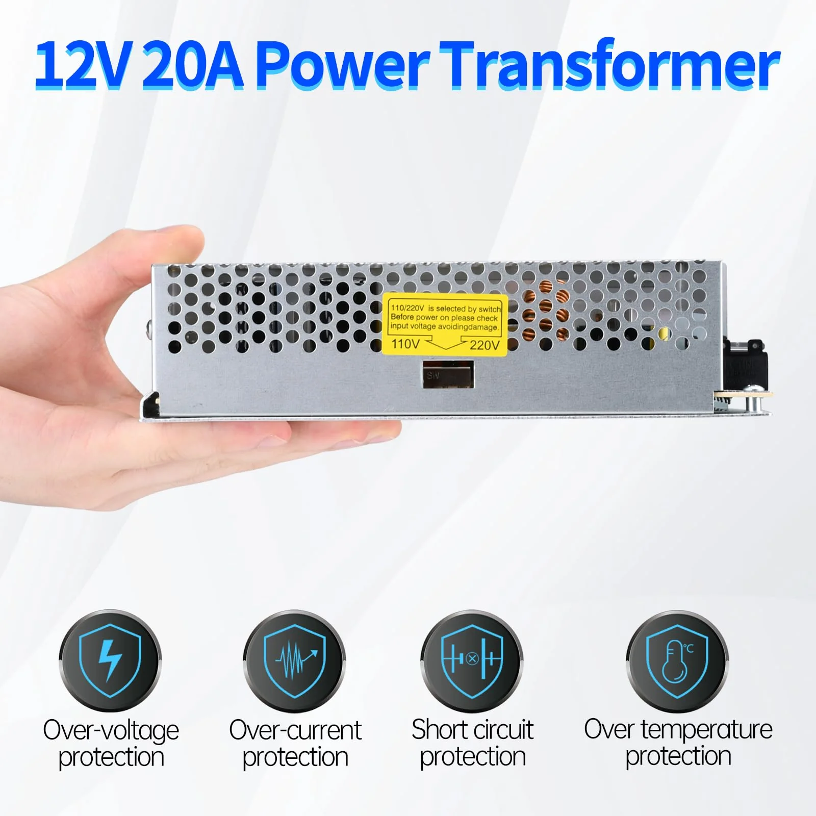 Switching Power Supply 12 V 20 A Transformer, 240 W LED Power Supply Transformer AC 230 V to DC 12 V Adapter Transformer for LED Strips, 3D Printer, LED Lighting - Image 2
