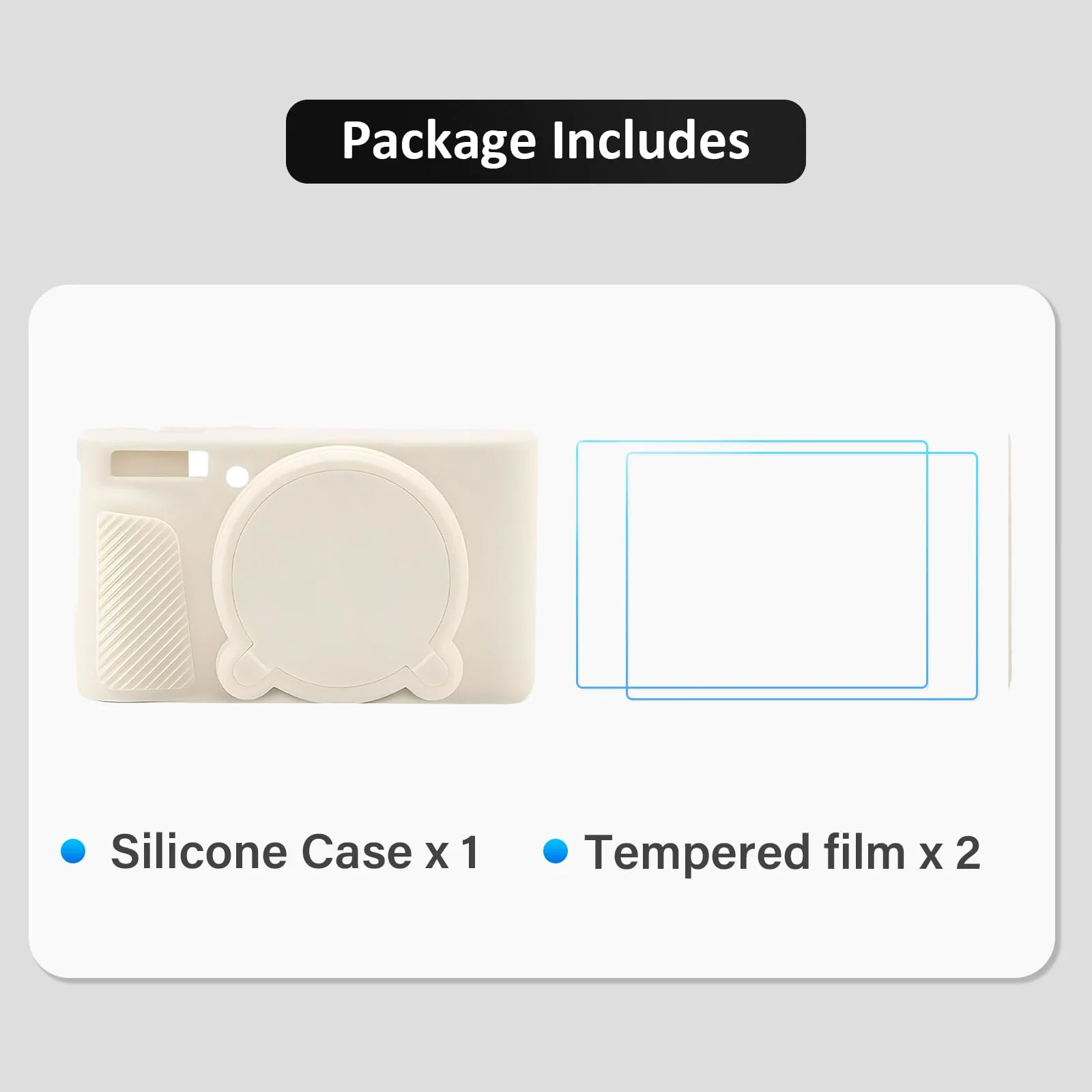 SX730 SX740 Camera Case & LCD Screen Protector Accessories Kit, Soft Silicone Case for Canon PowerShot SX740/SX730 HS Camera, Body Cover for SX740 SX730 with Lens Cap - White - Image 2
