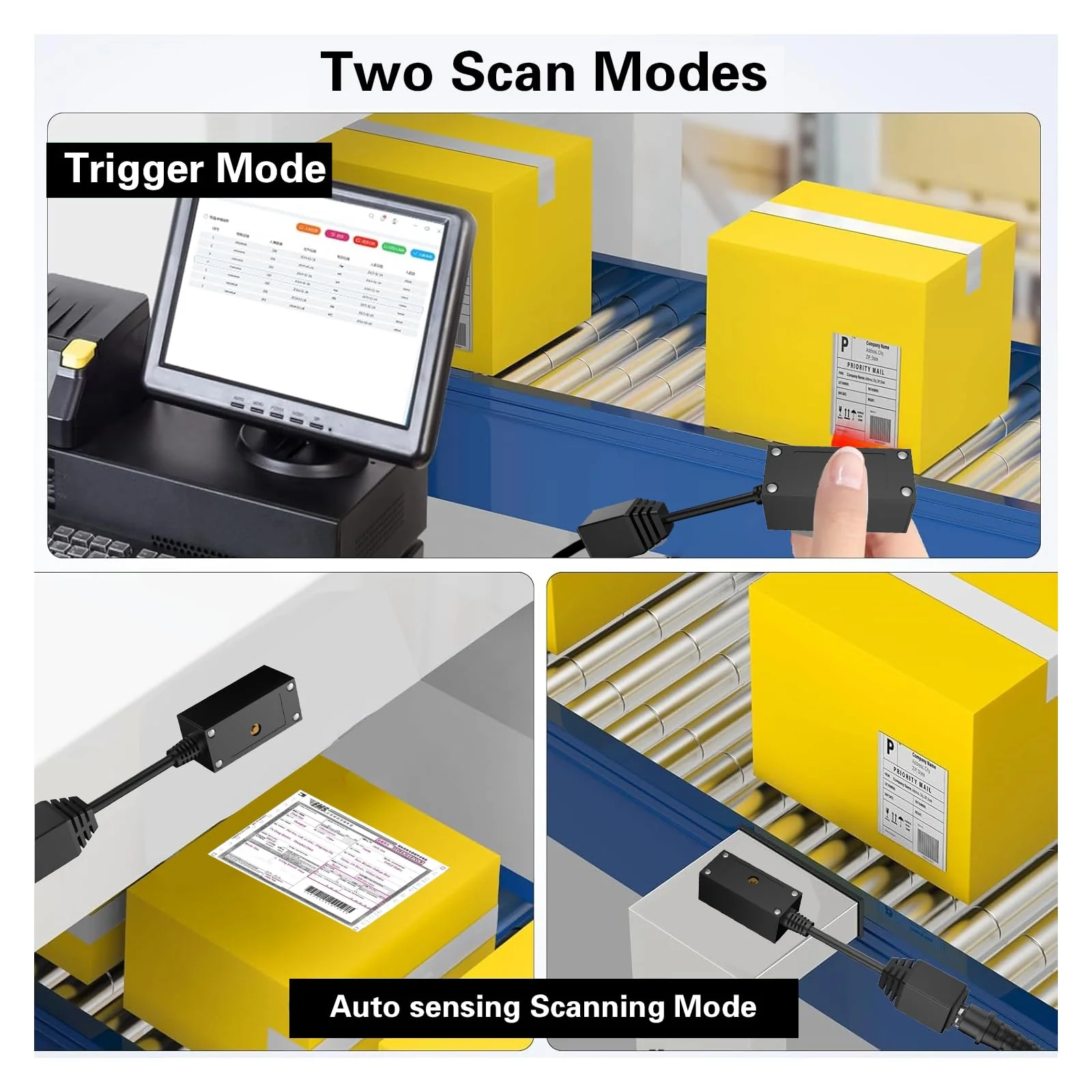 Symcode 2D Embedded Barcode Scanner Fixed Mount Barcode Scan Engine, Mini Ultra-Rugged Metal Cover 1D 2D QR Barcode Scanner with Auto Sensing Scanner - Image 3