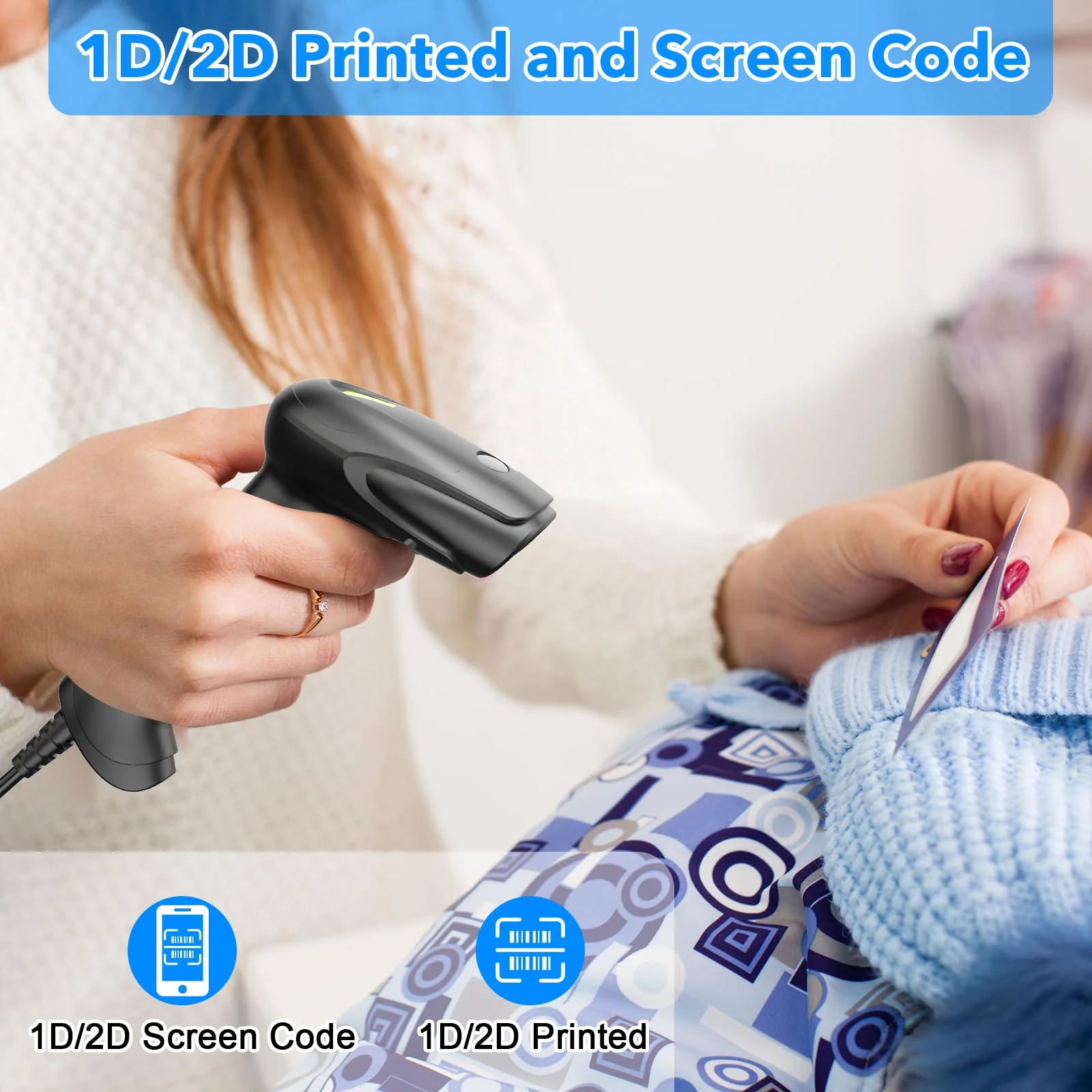 Symcode Barcode Scanner with Stand USB Wired Inventory 2D 1D QR Code Scanner with Automatic Hands-Free Scanning Barcode Reader Scanner for Computer POS MAC - Image 6