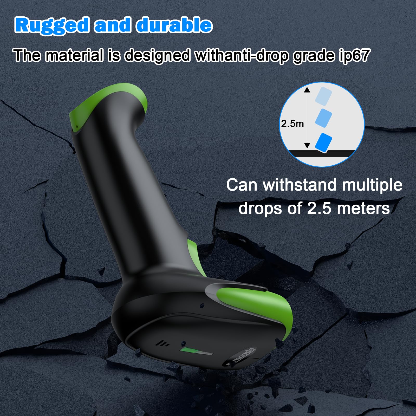 Symcode Wireless Bluetooth Barcode Scanner,Bluetooth & USB Wired & 2.4G Wireless Connection Ergonomics Handheld Barcode Scanner Reader, 2D 1D QR Code Automatic Fast Precise scanning Scanner Green - Image 6