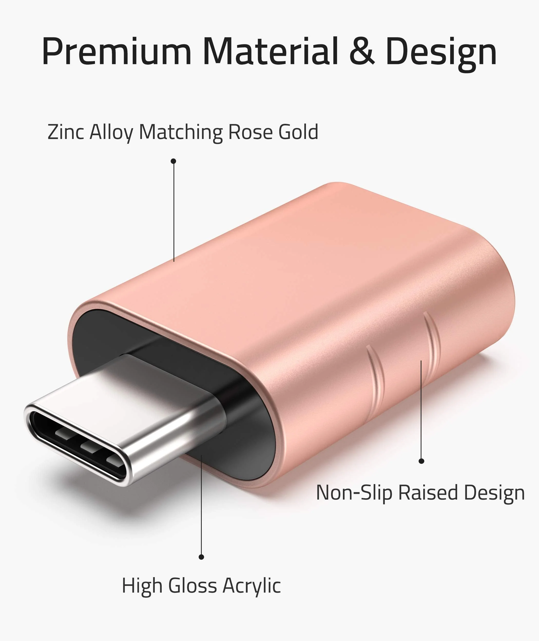 Syntech USB C to USB Adapter [2 Pack] USB C Male to USB3 Female Adapter Compatible with iMac 2021 iPad Pro 2021 MacBook Pro 2020 MacBook Air 2020 and Other Type C Devices Rose Gold - Image 3